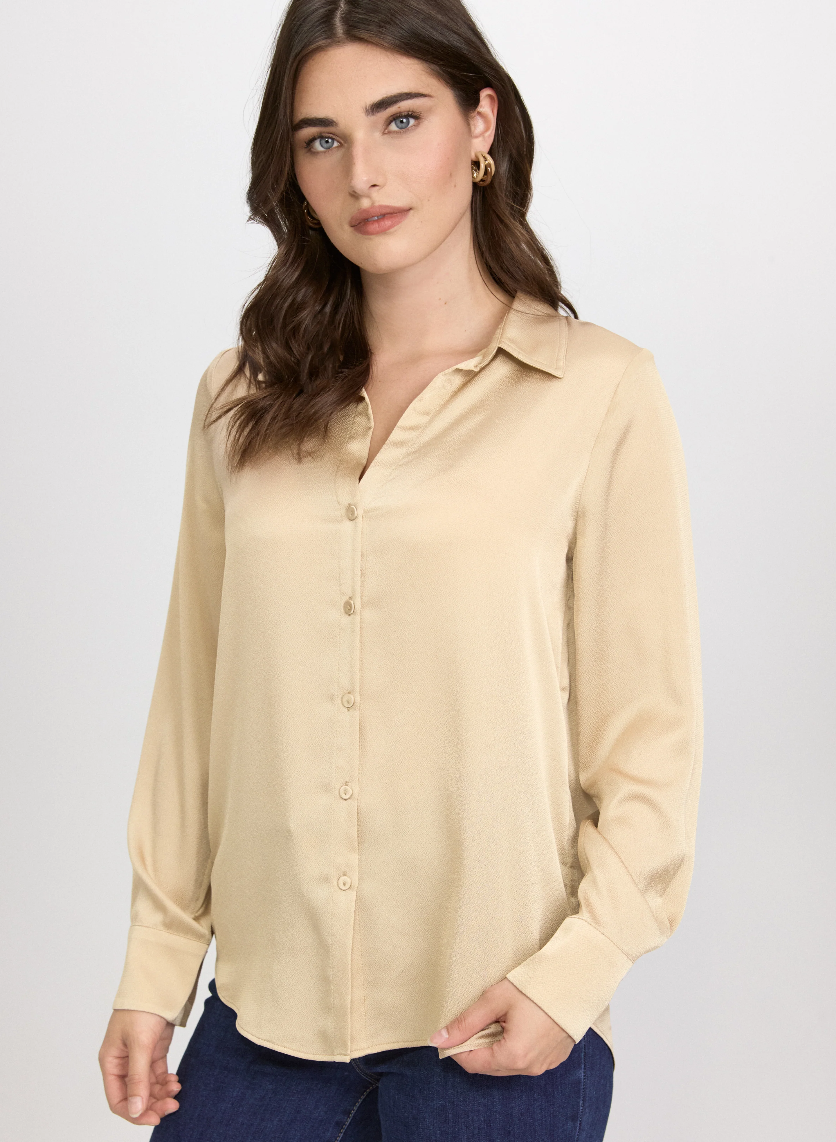 Satin Button-Down Blouse - Image 5