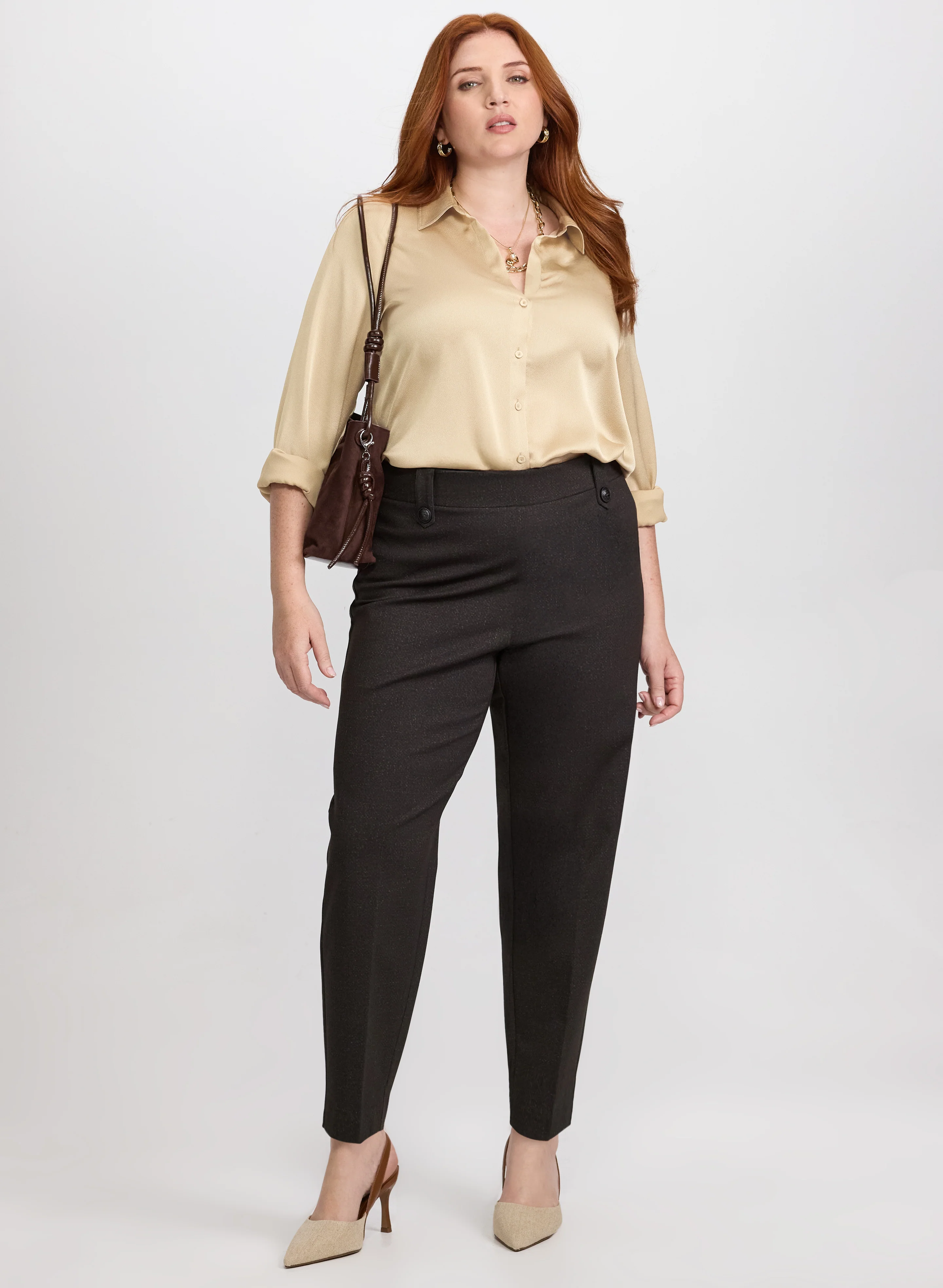 Satin Button-Down Blouse - Image 7