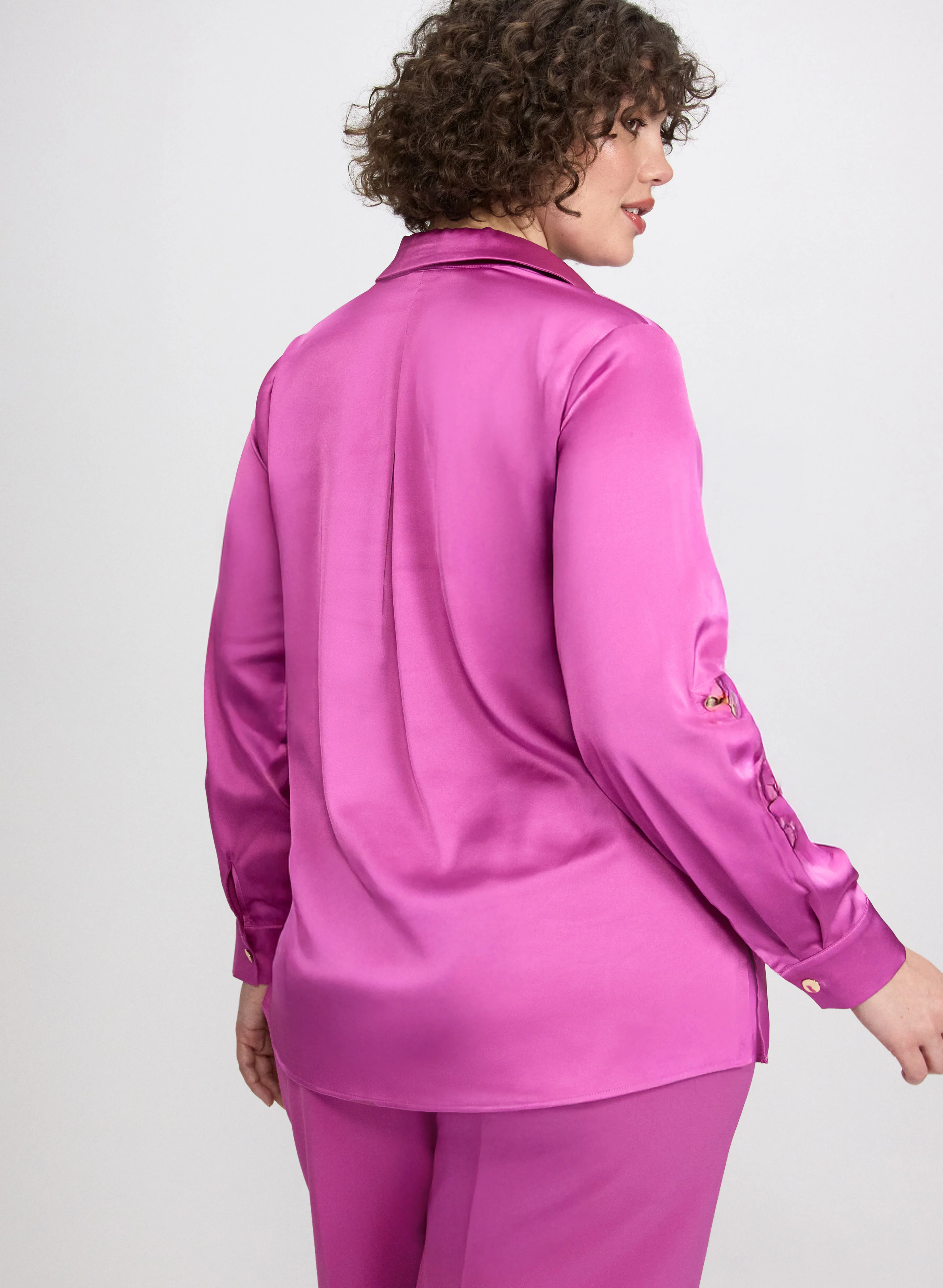 Satin Button-Down Blouse - Image 4