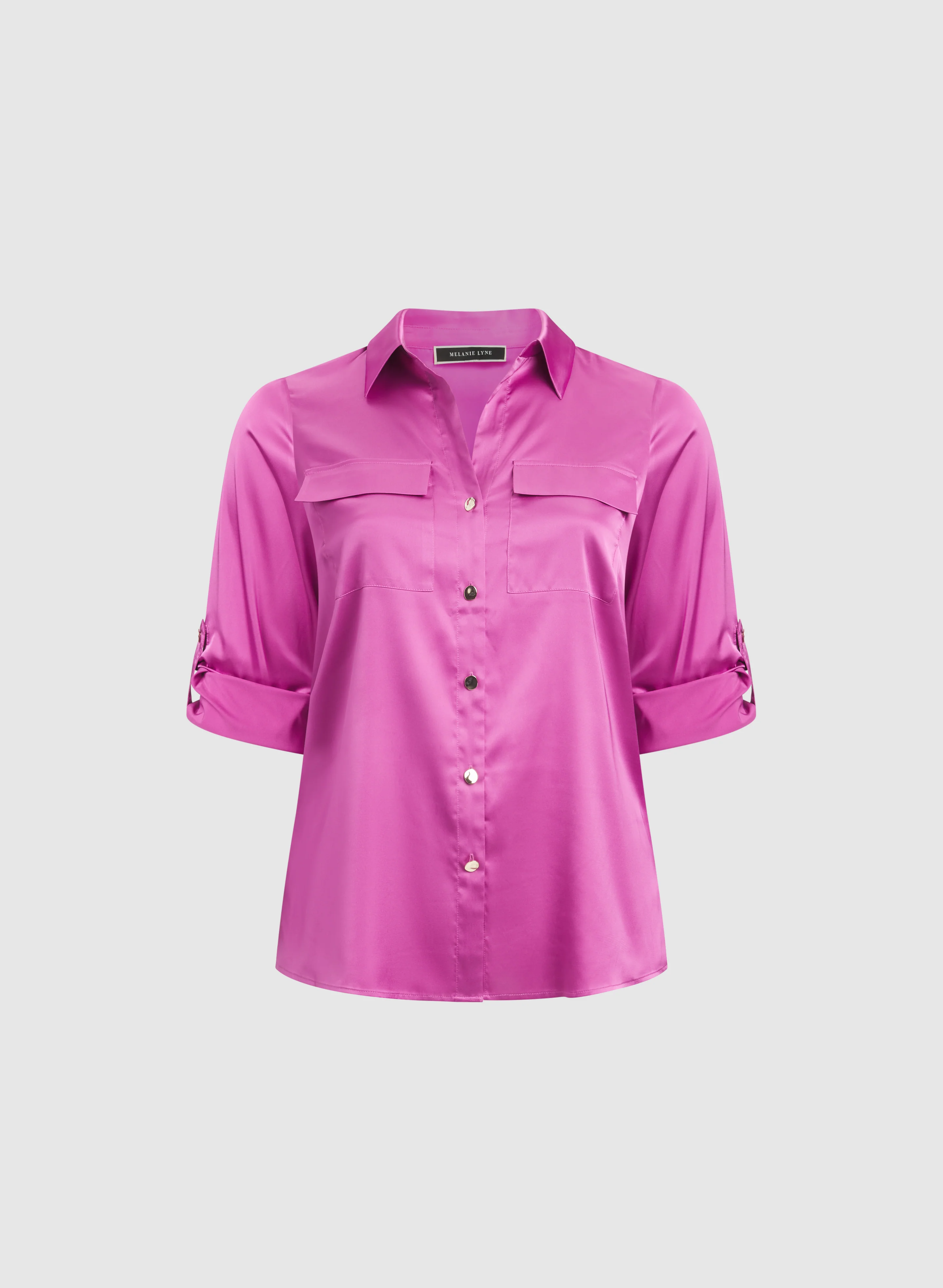 Satin Button-Down Blouse - Image 6