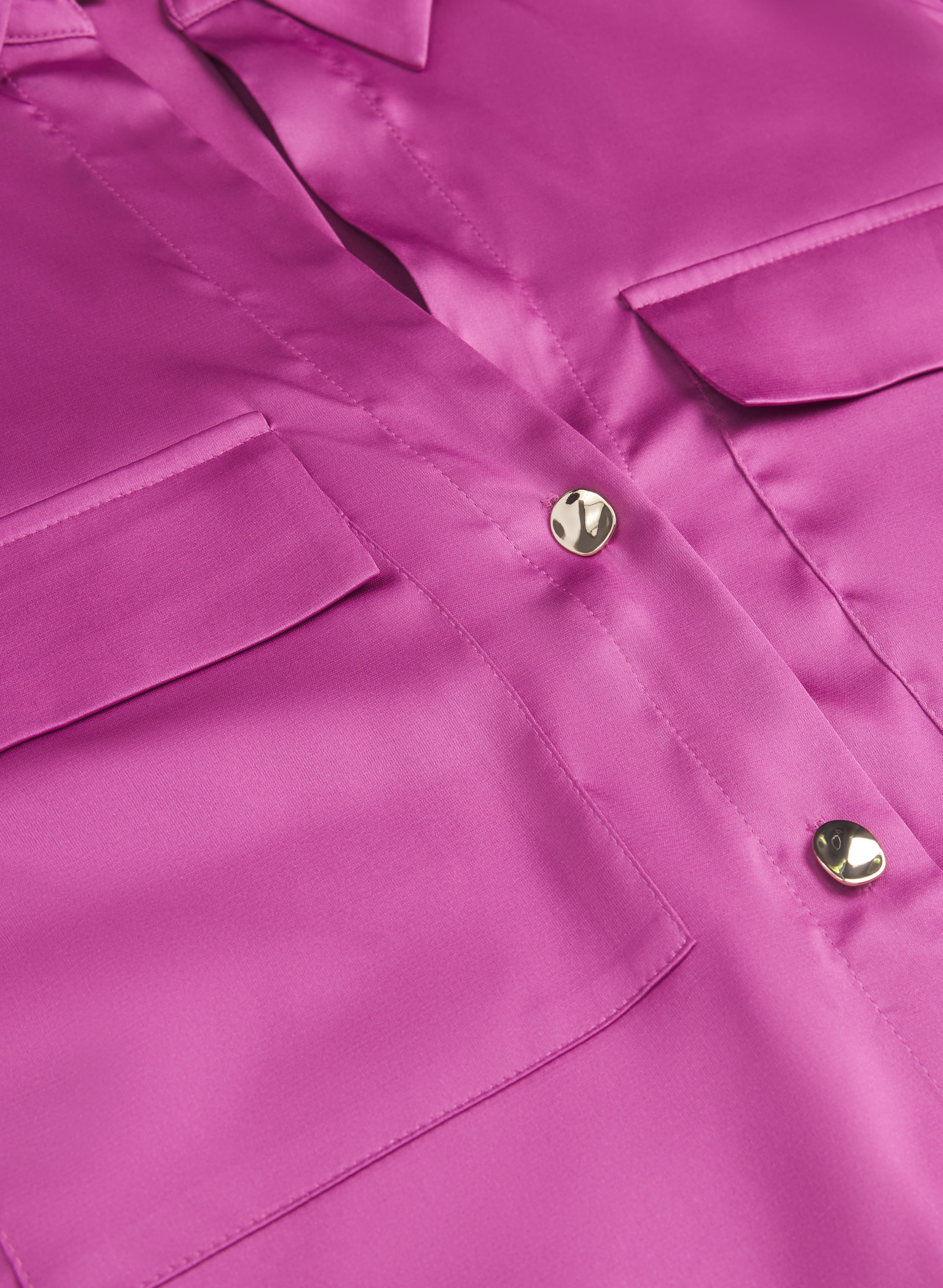 Satin Button-Down Blouse - Image 9