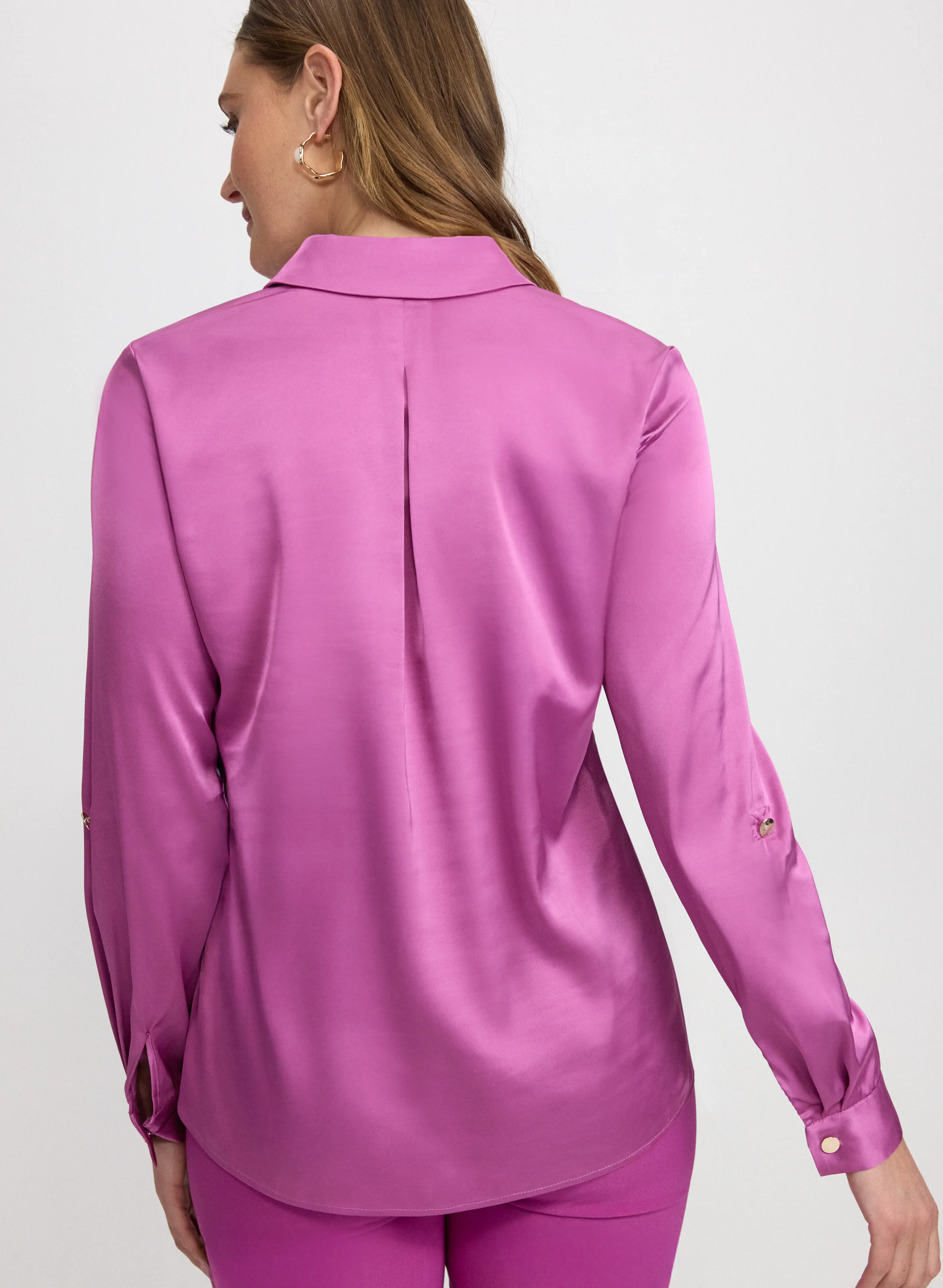 Satin Button-Down Blouse - Image 4