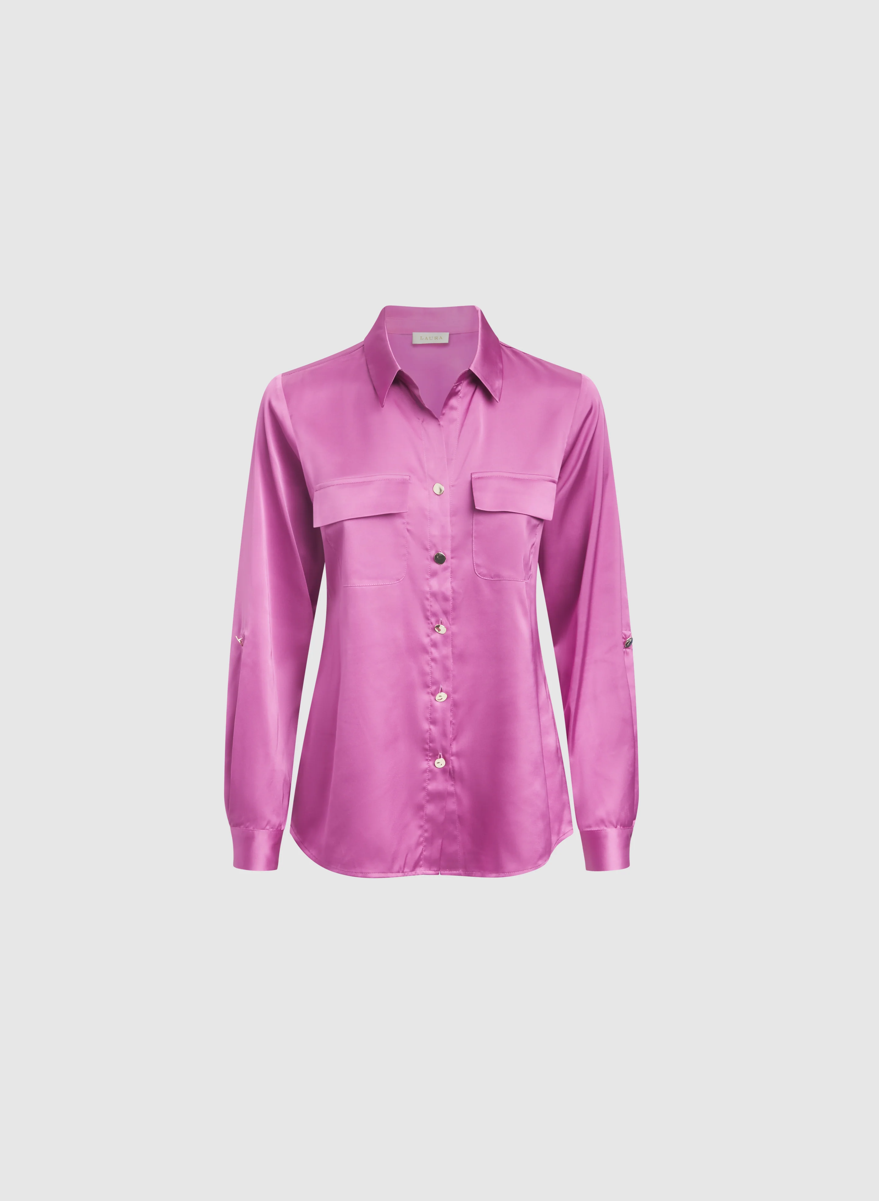 Satin Button-Down Blouse - Image 6
