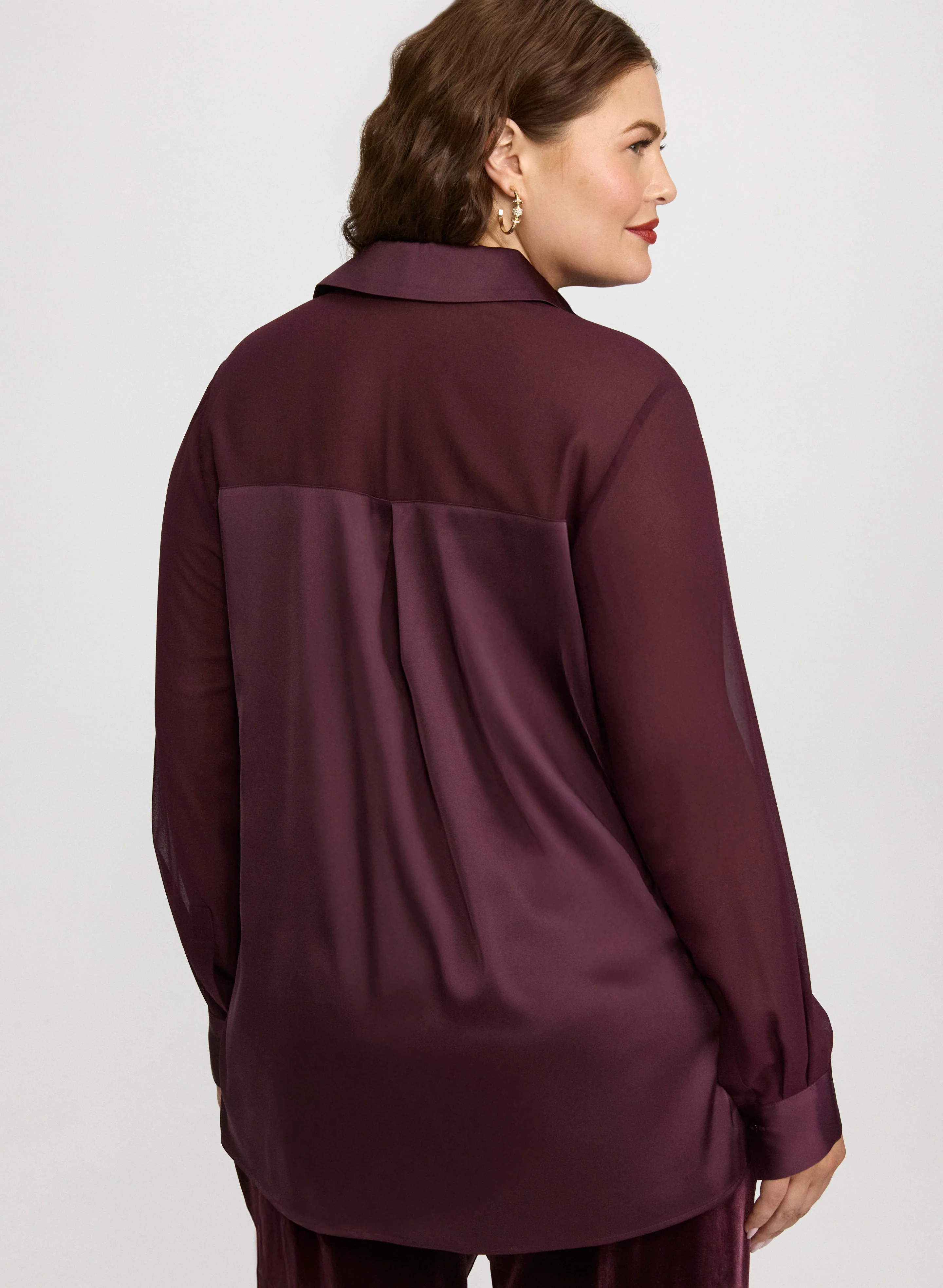 Satin & Chiffon Blouse - Image 4
