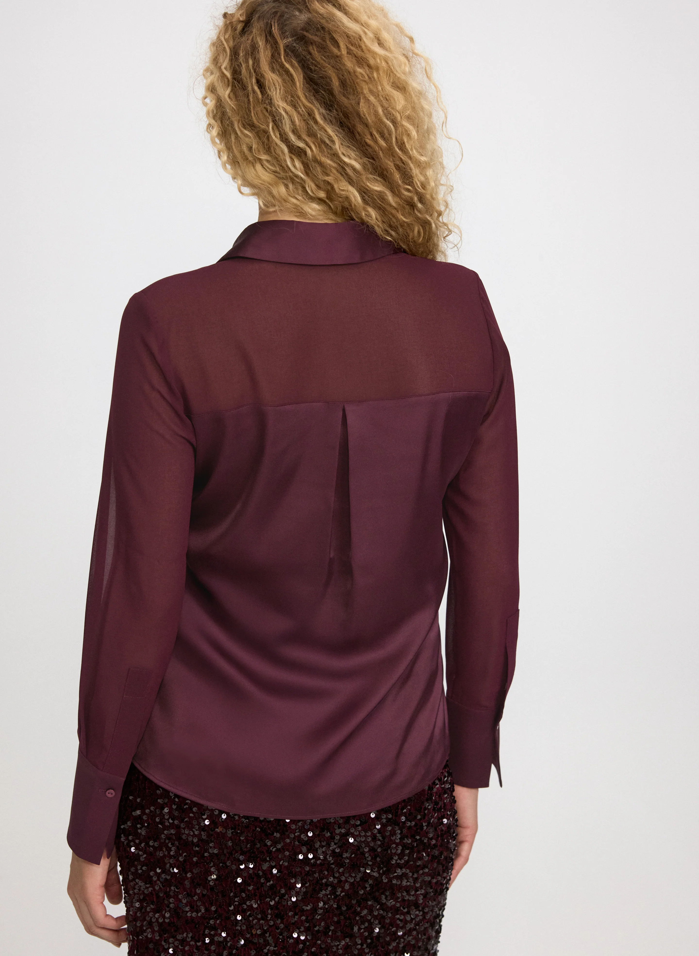 Satin & Chiffon Blouse - Image 5