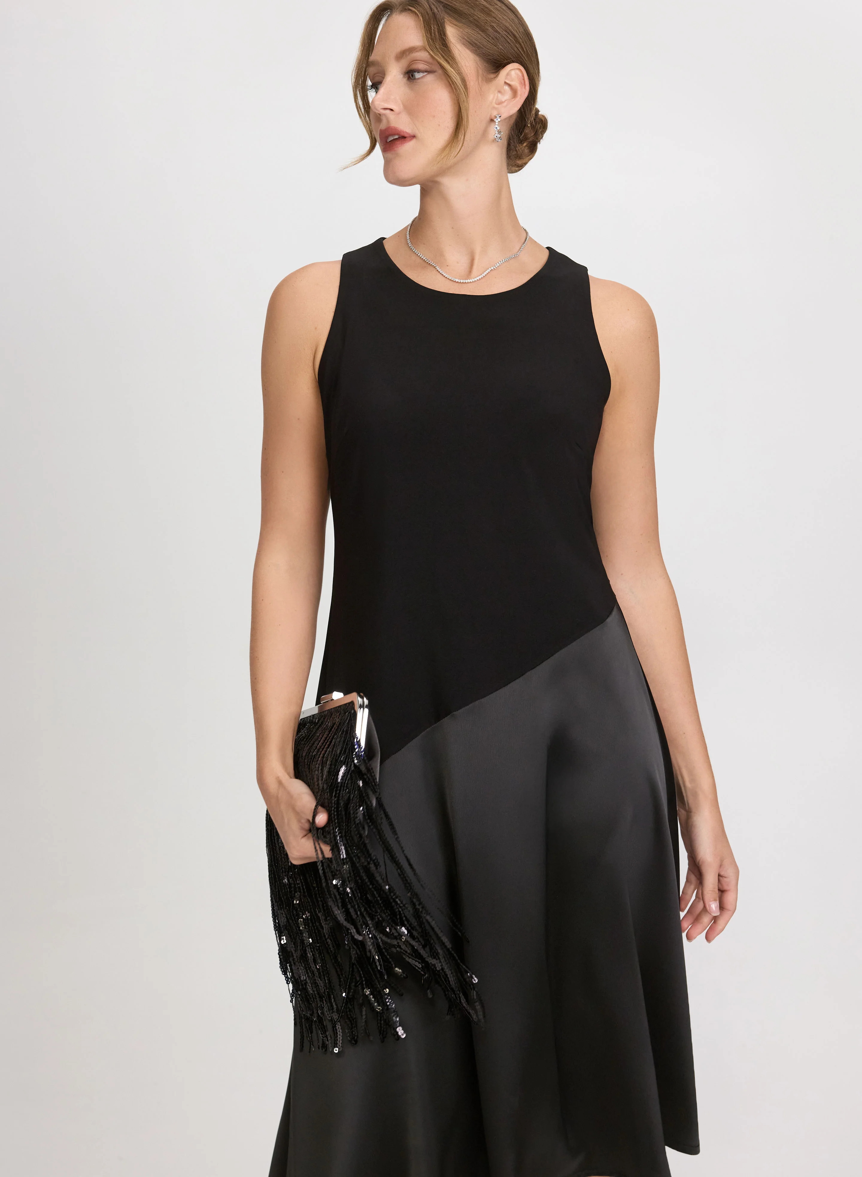 Satin Detail A-Line Dress - Image 5