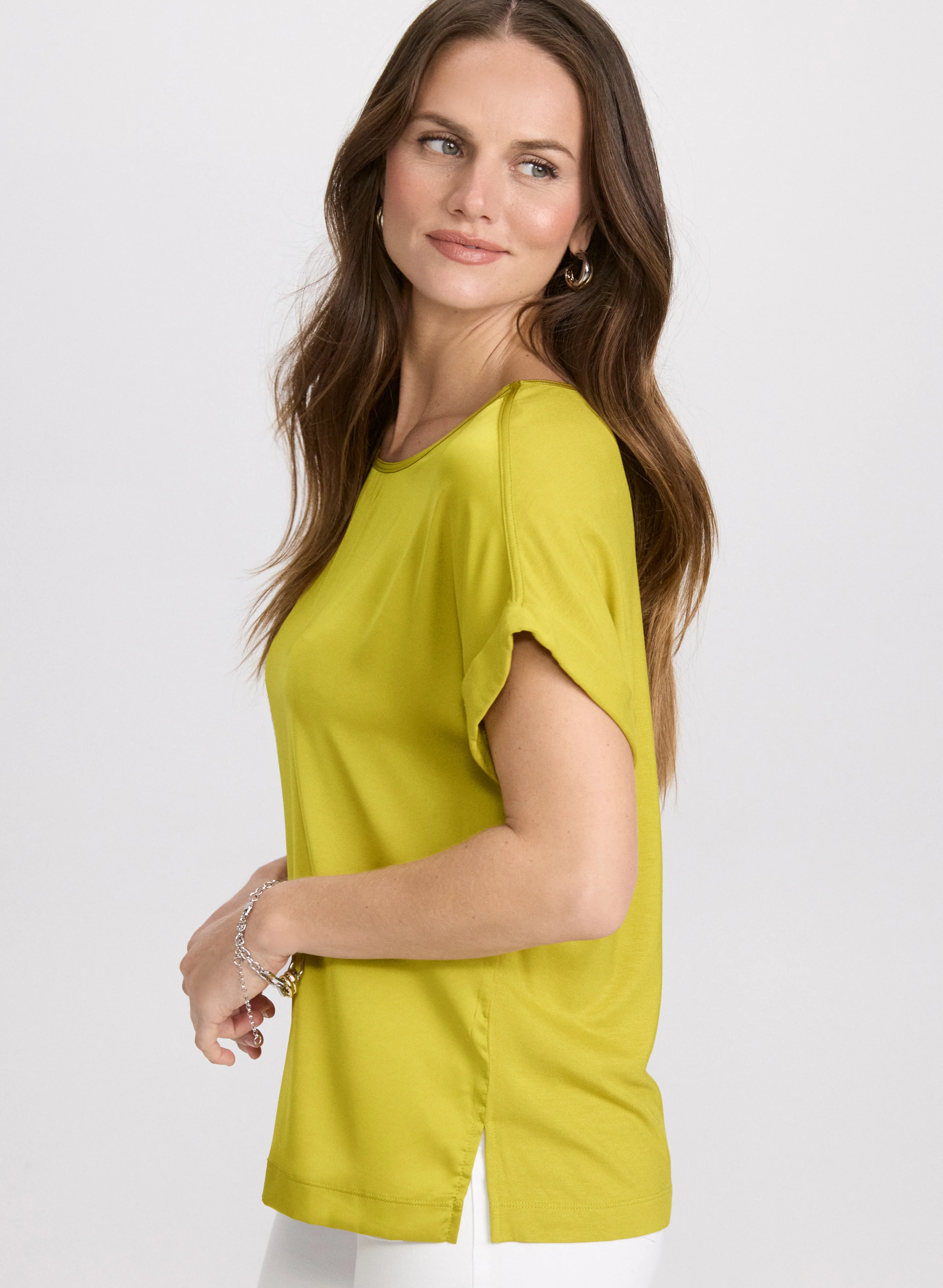 Satin Drop Shoulder Top - Image 2