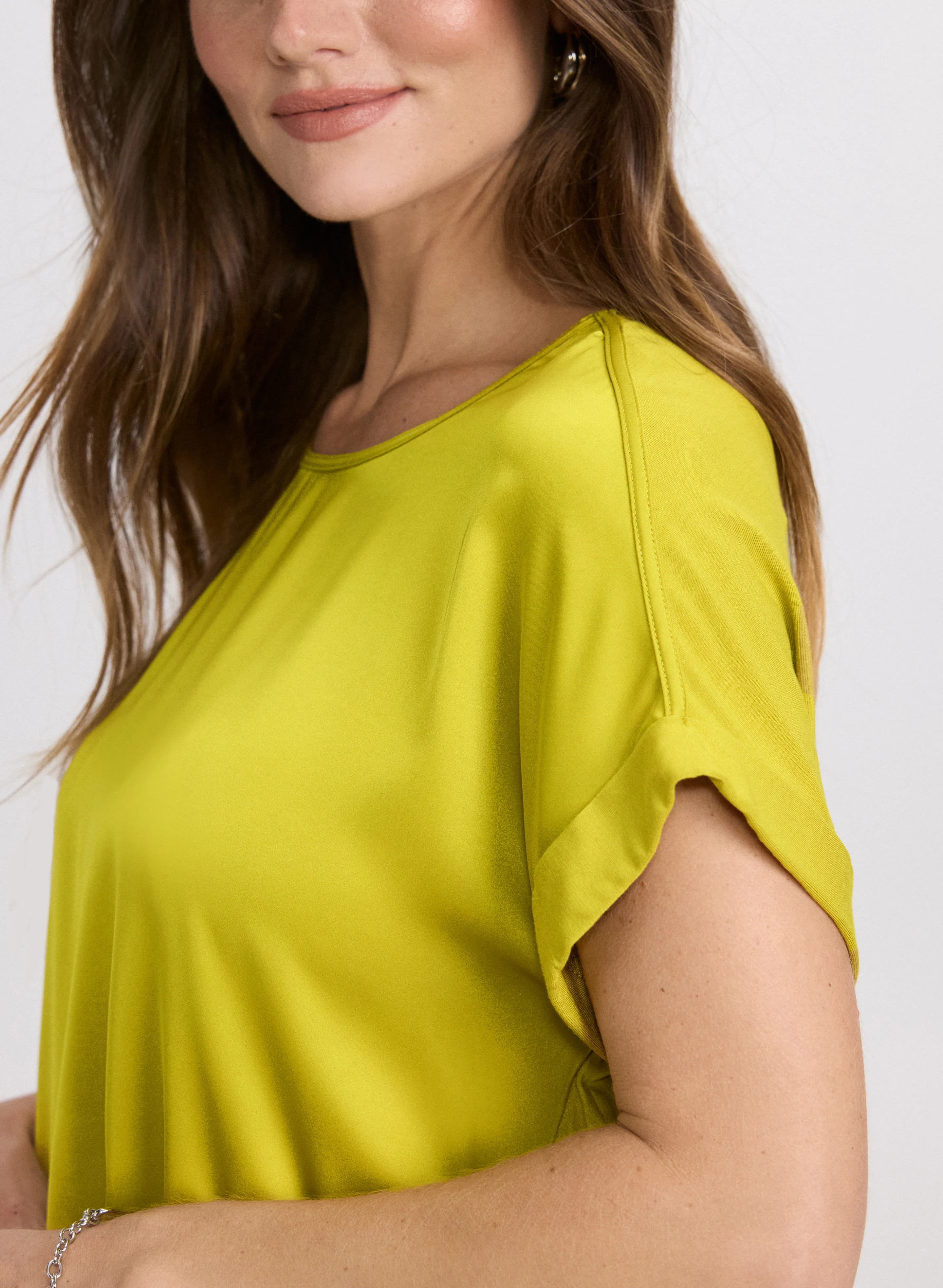 Satin Drop Shoulder Top - Image 5