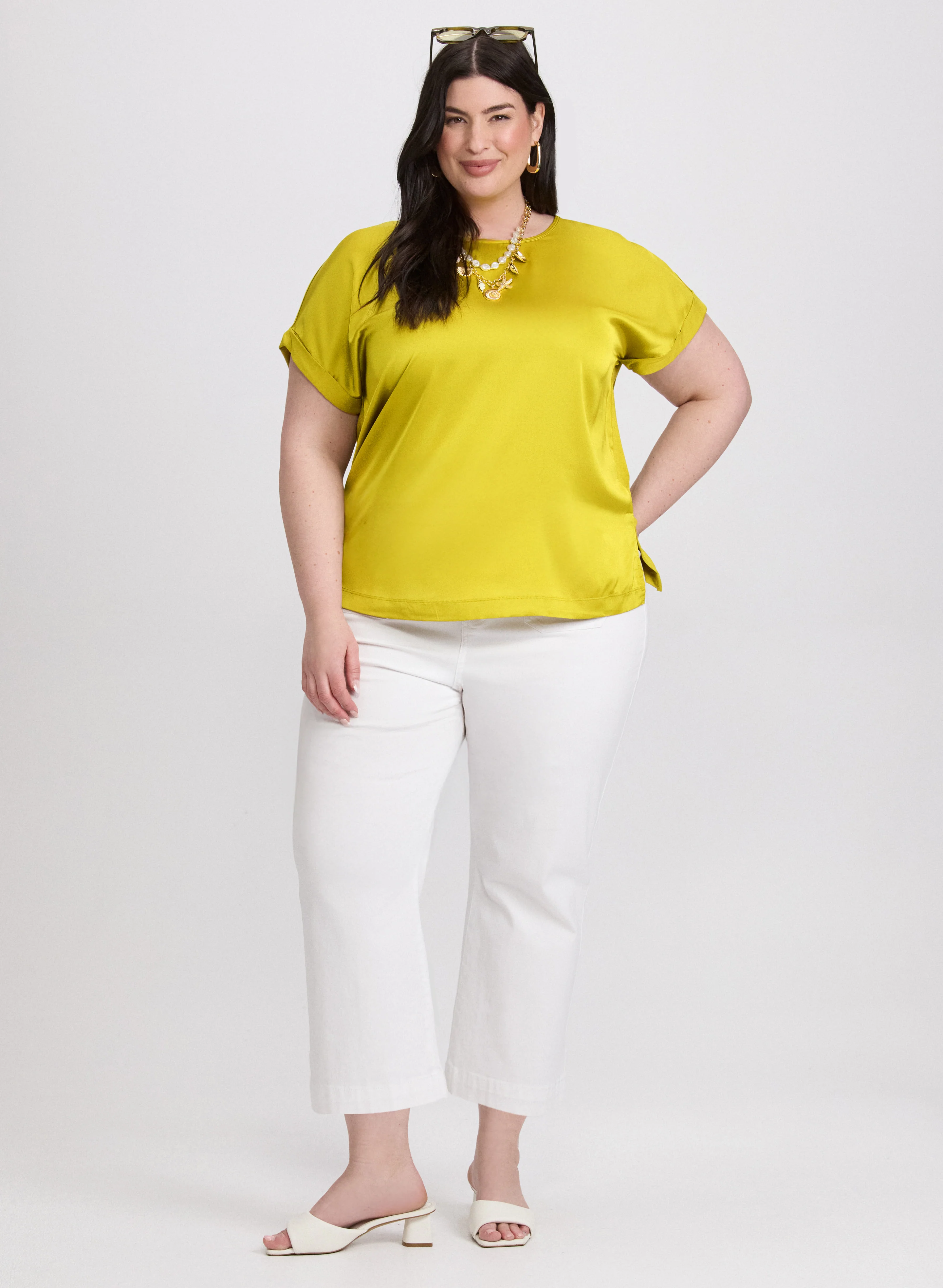 Satin Drop Shoulder Top - Image 3