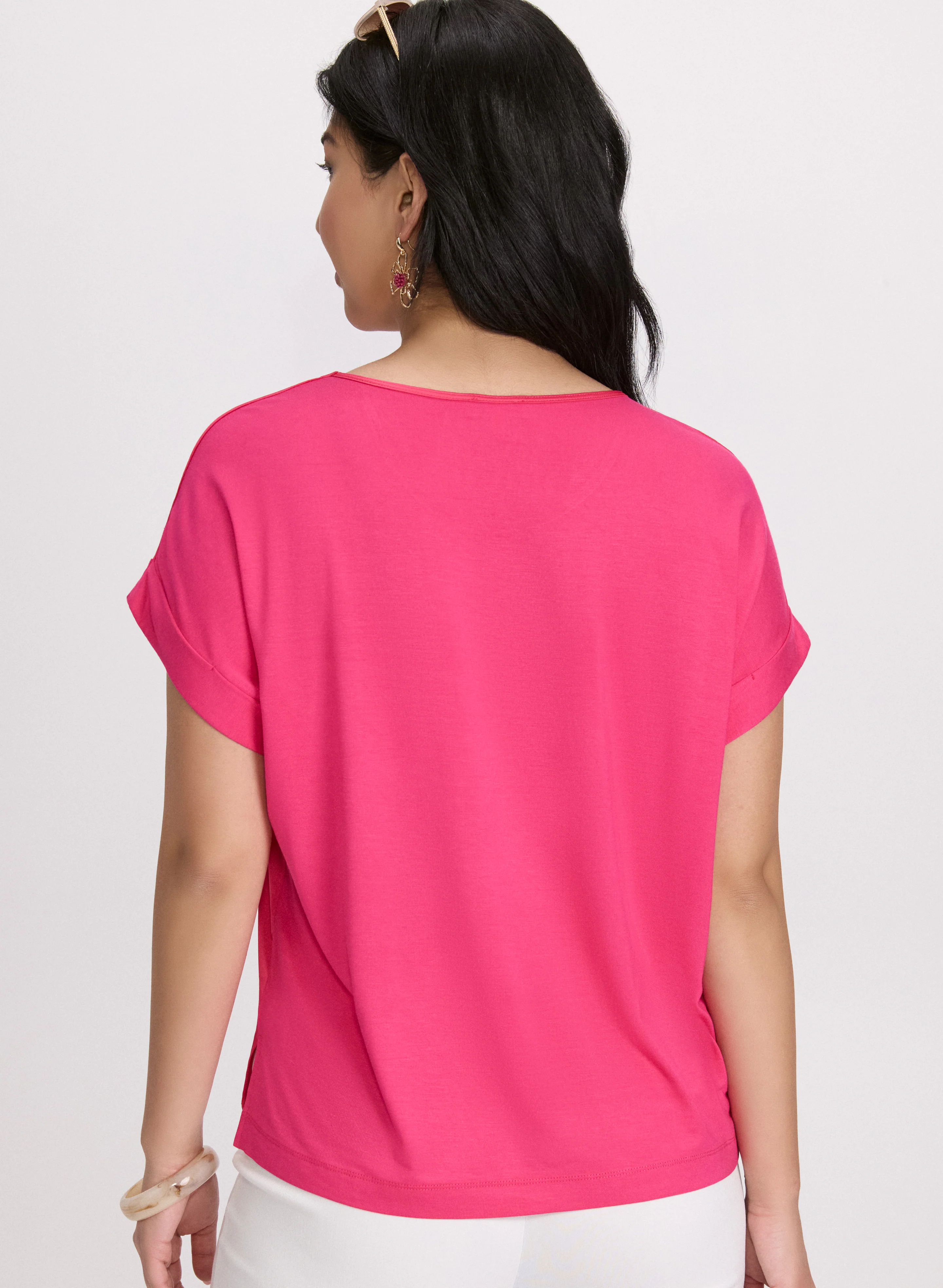 Satin Drop Shoulder Top - Image 4