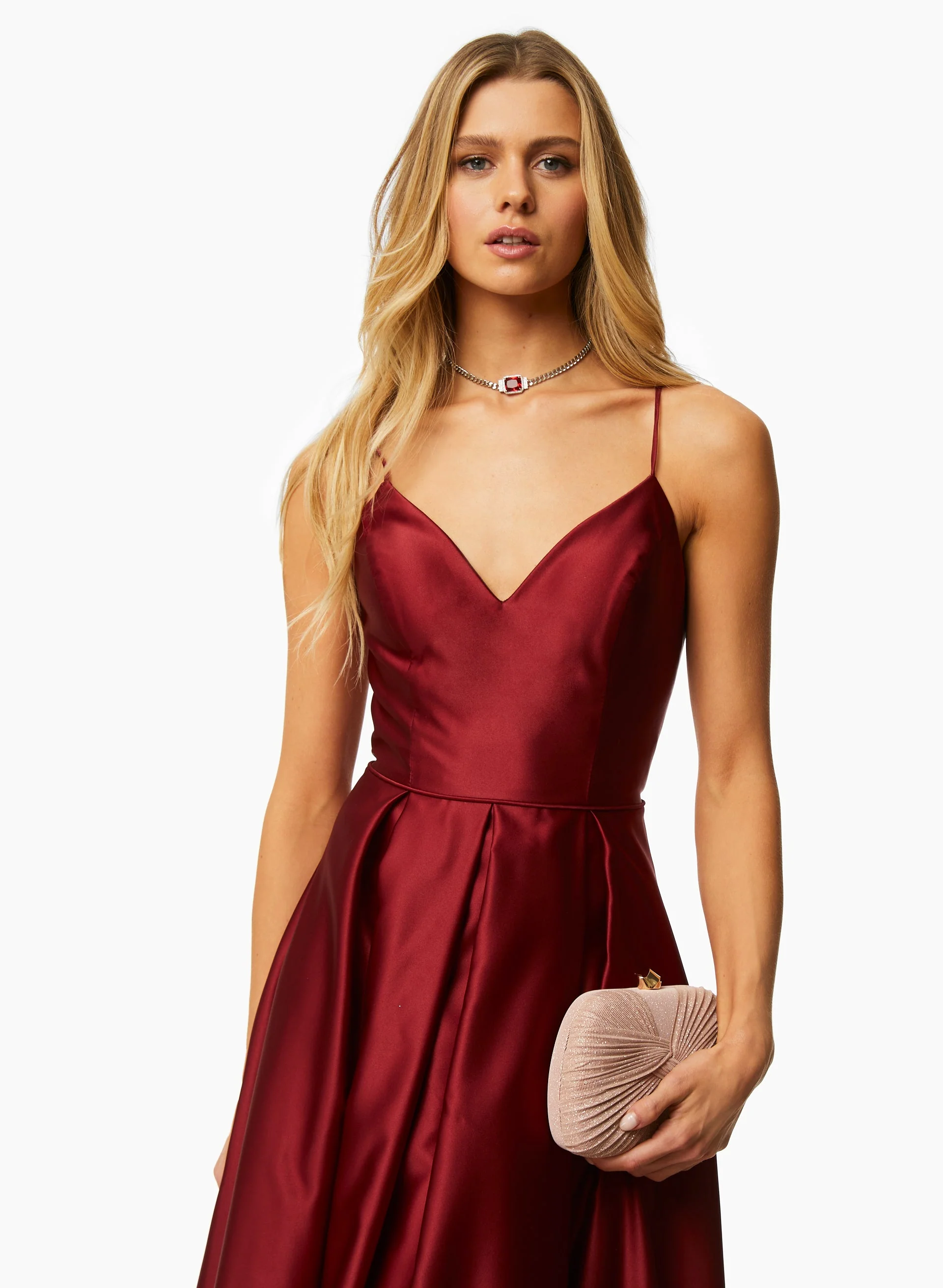 Satin Fit & Flare Ball Gown - Image 3