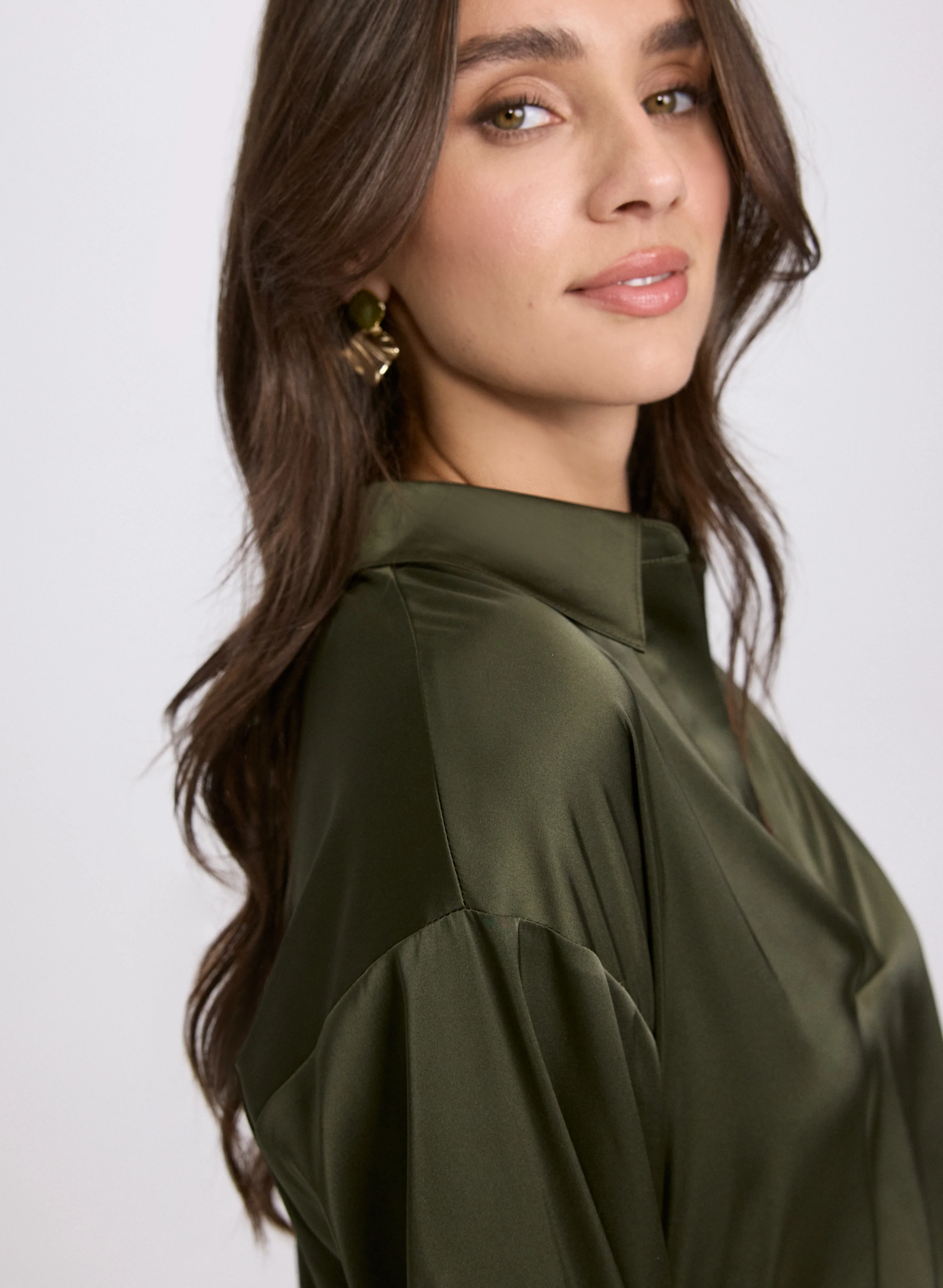 Satin Polo-Neck Blouse - Image 2