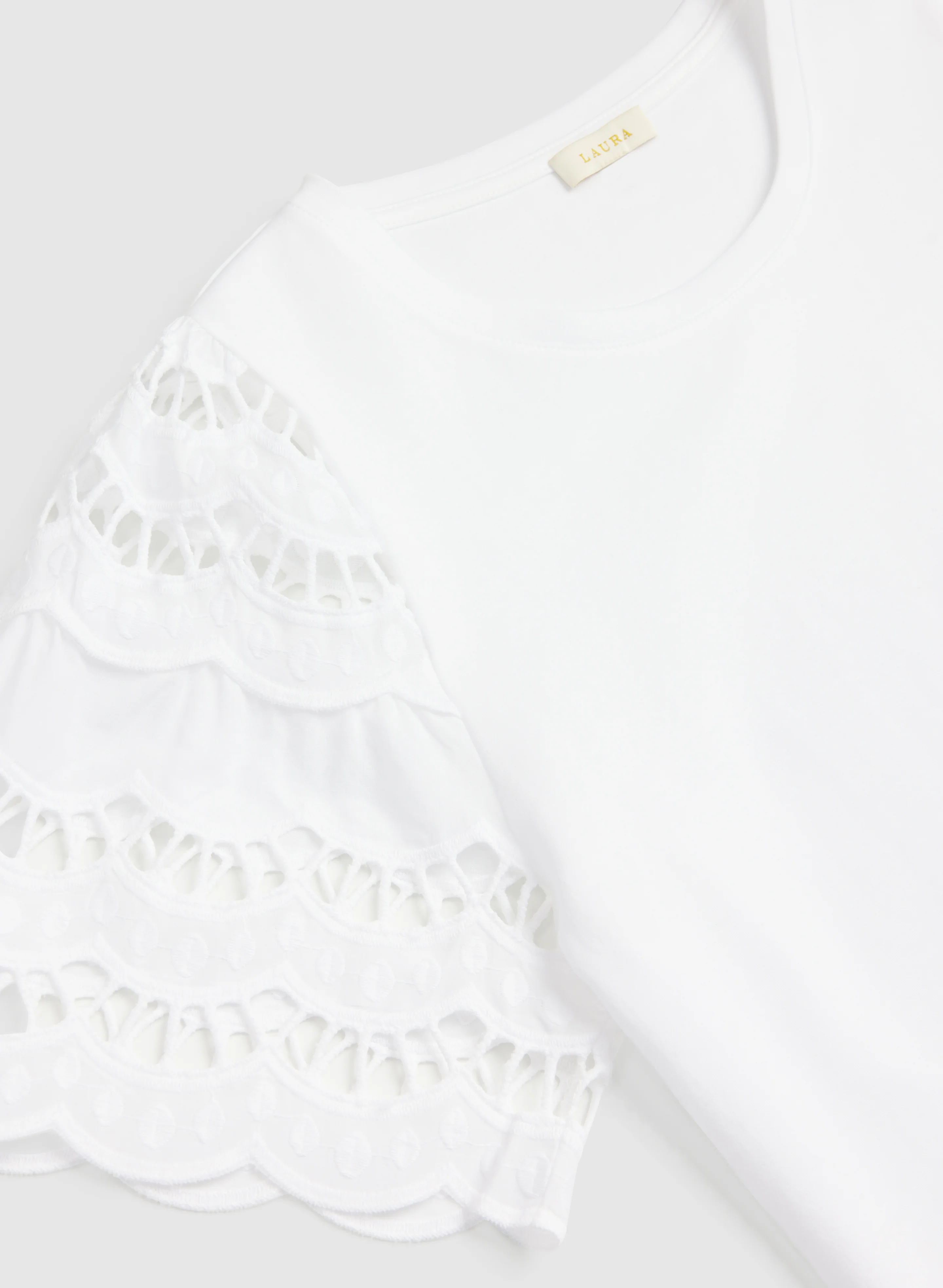 Scalloped Cotton-Blend T-Shirt - Image 6