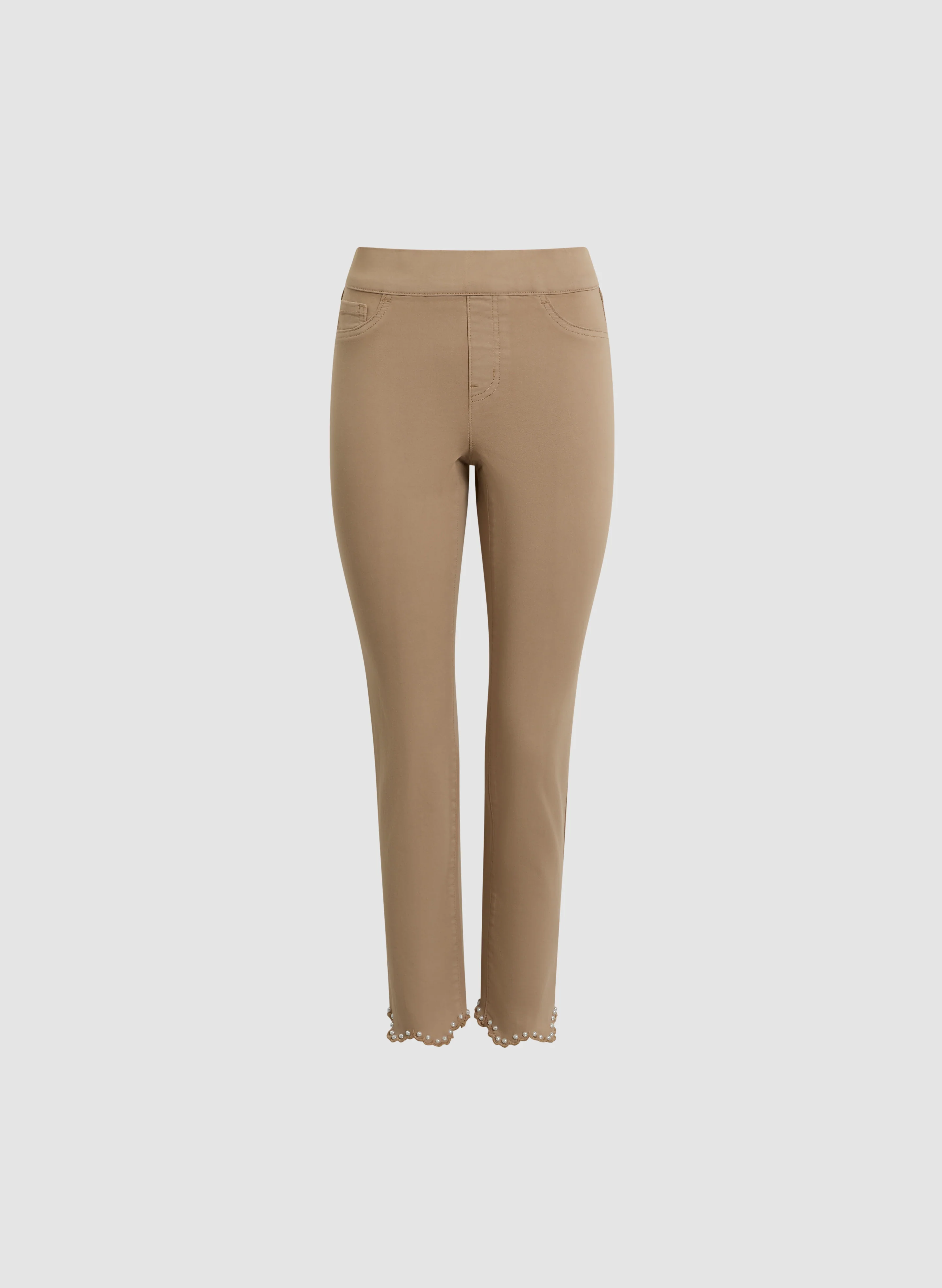 Scalloped Hem Pull-On Denim Pants - Image 6