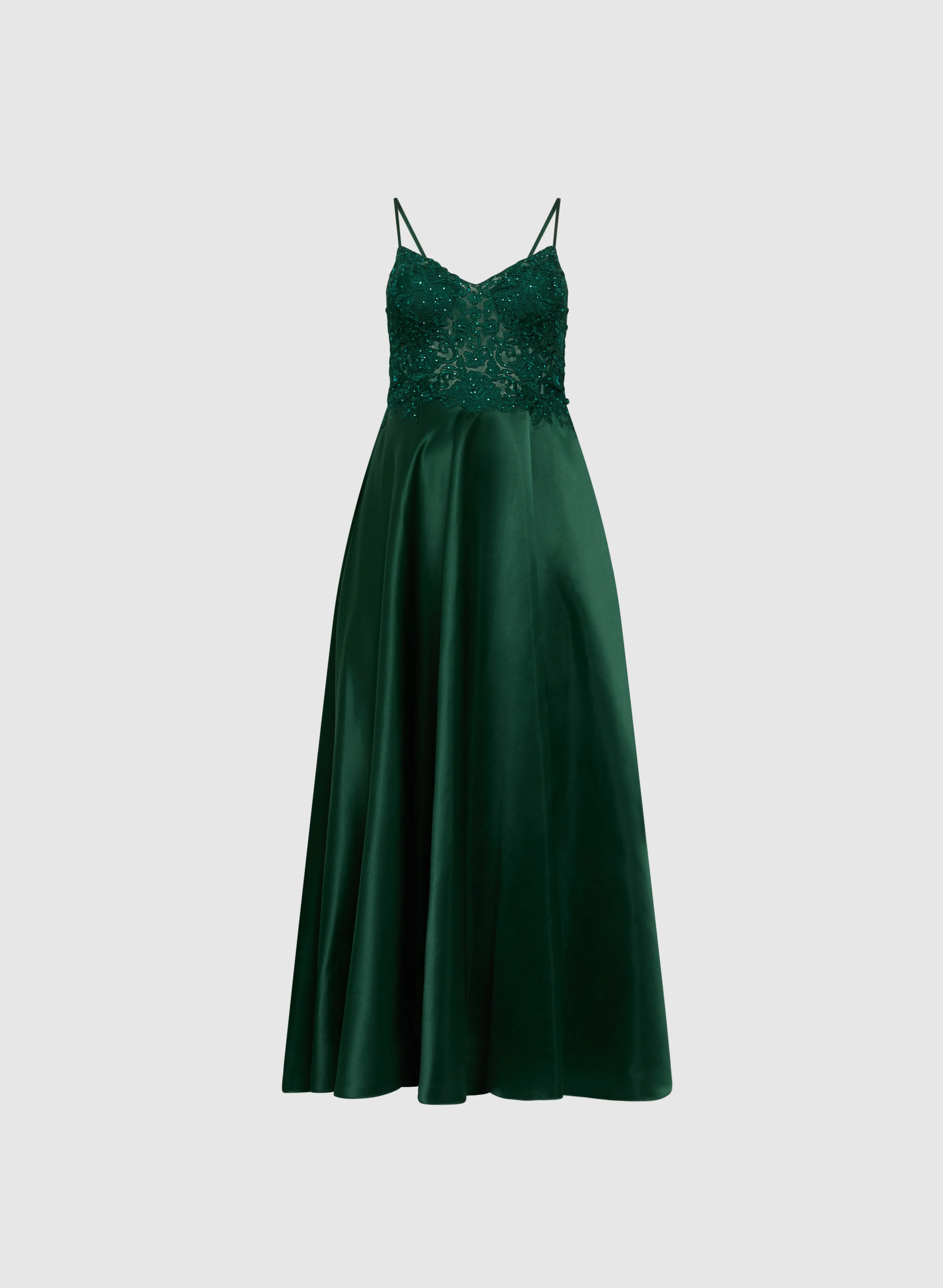 Sequin Detail Satin Gown - Image 5