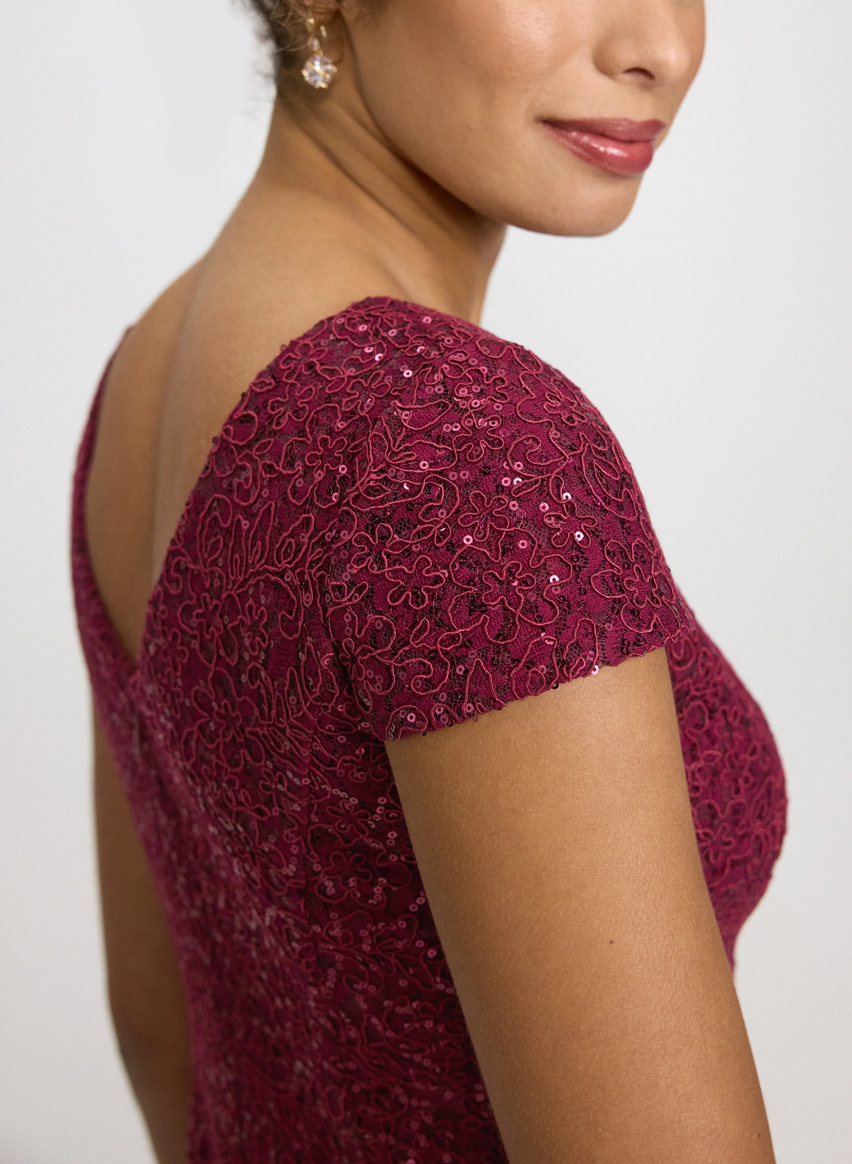 Sequin Fitted Dress - Image 3