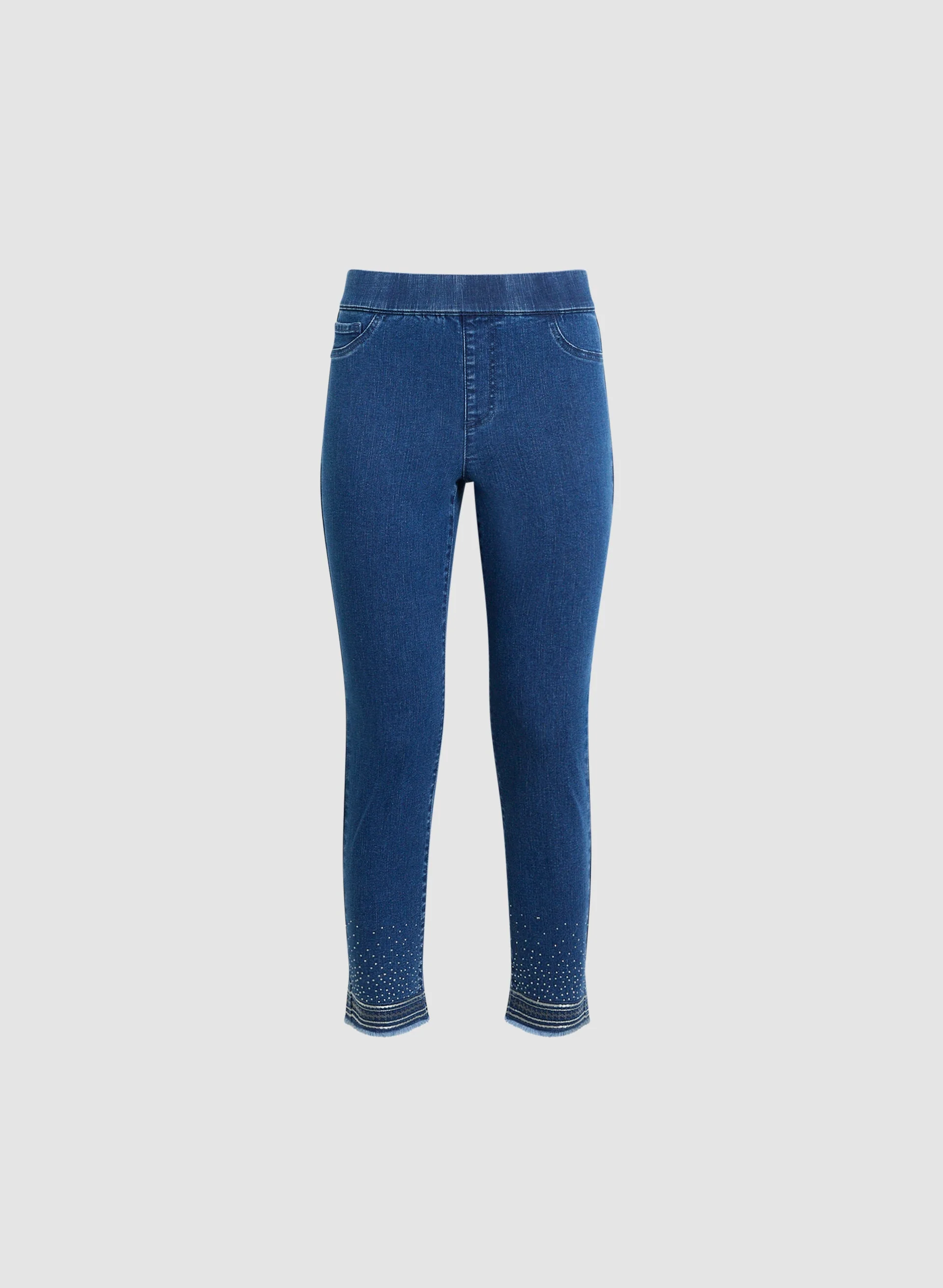 Sequin Hem Slim Leg Jeans - Image 6