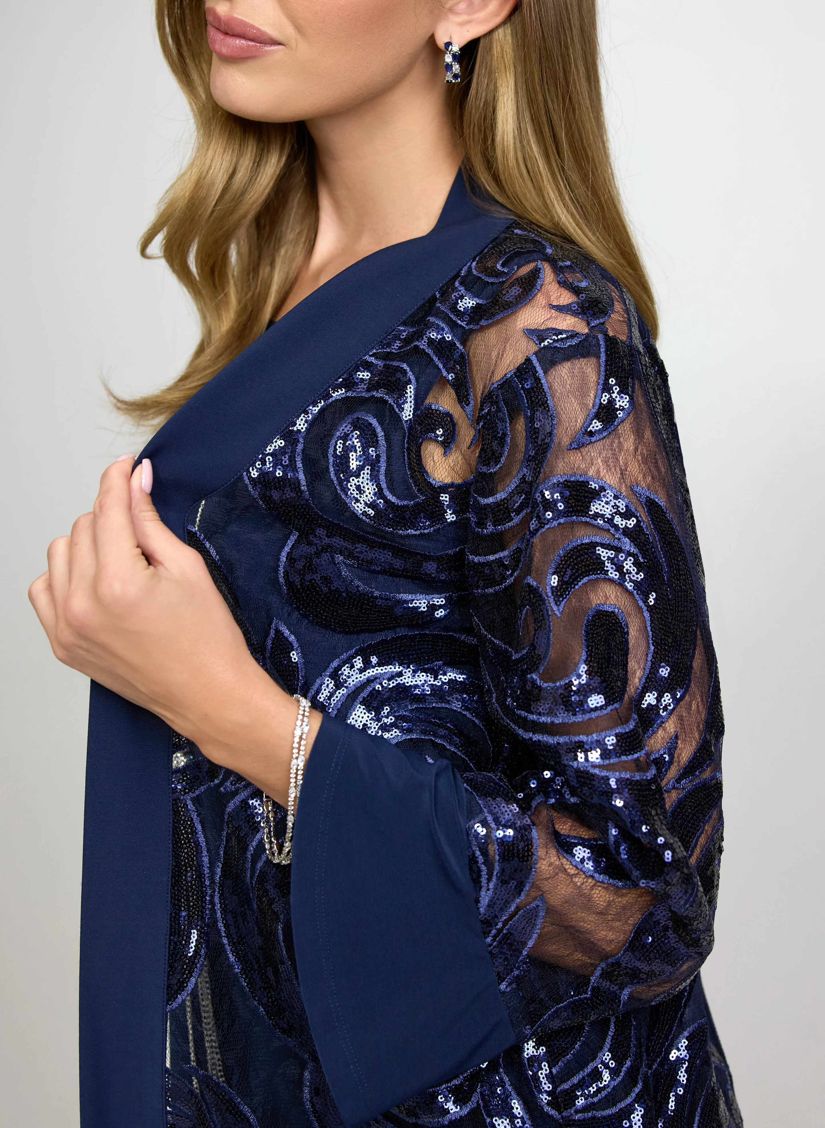 Sequin Jacket & Jersey Cami & Pant Set - Image 3