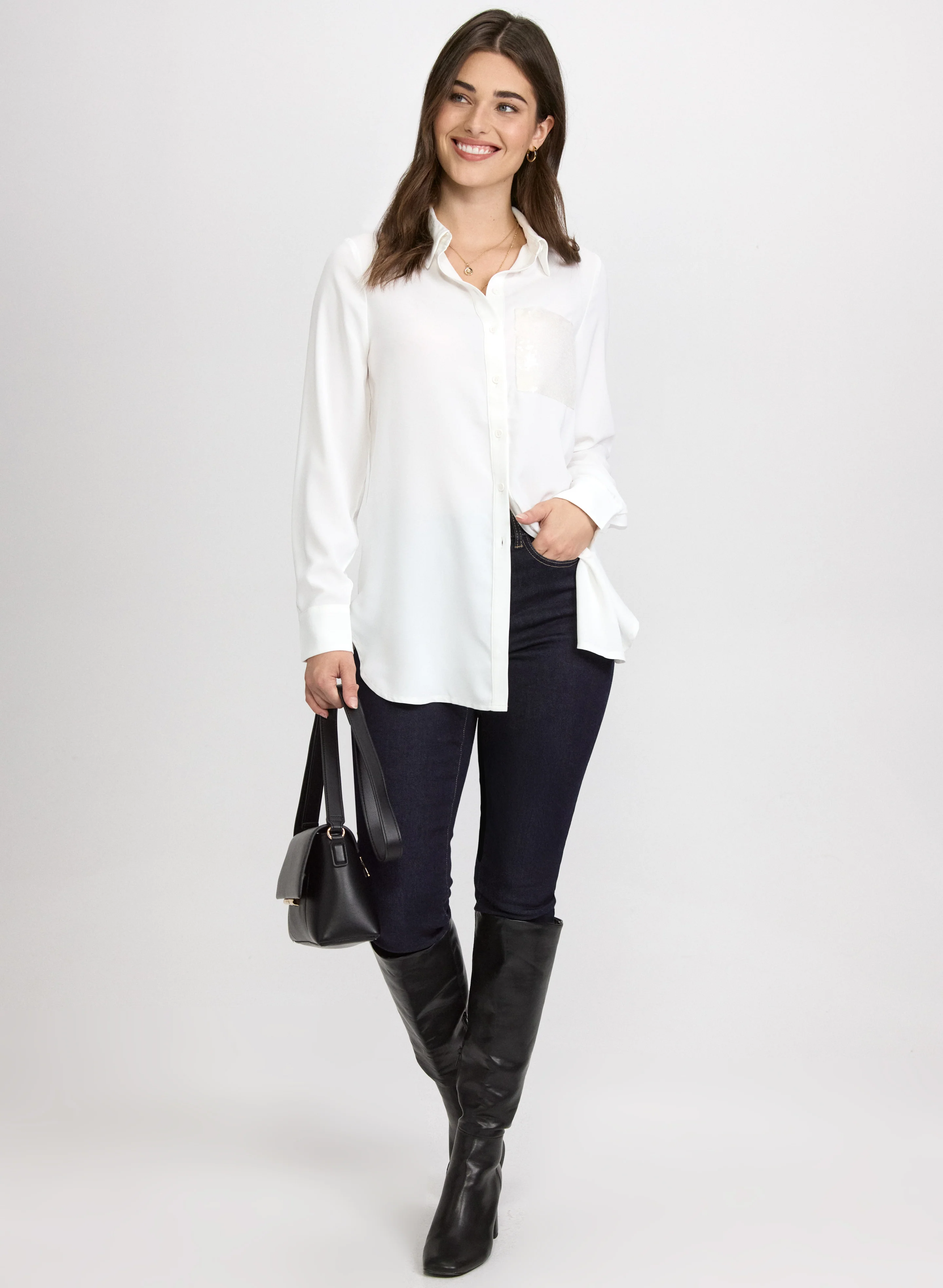 Sequin Pocket Detail Blouse - Image 3