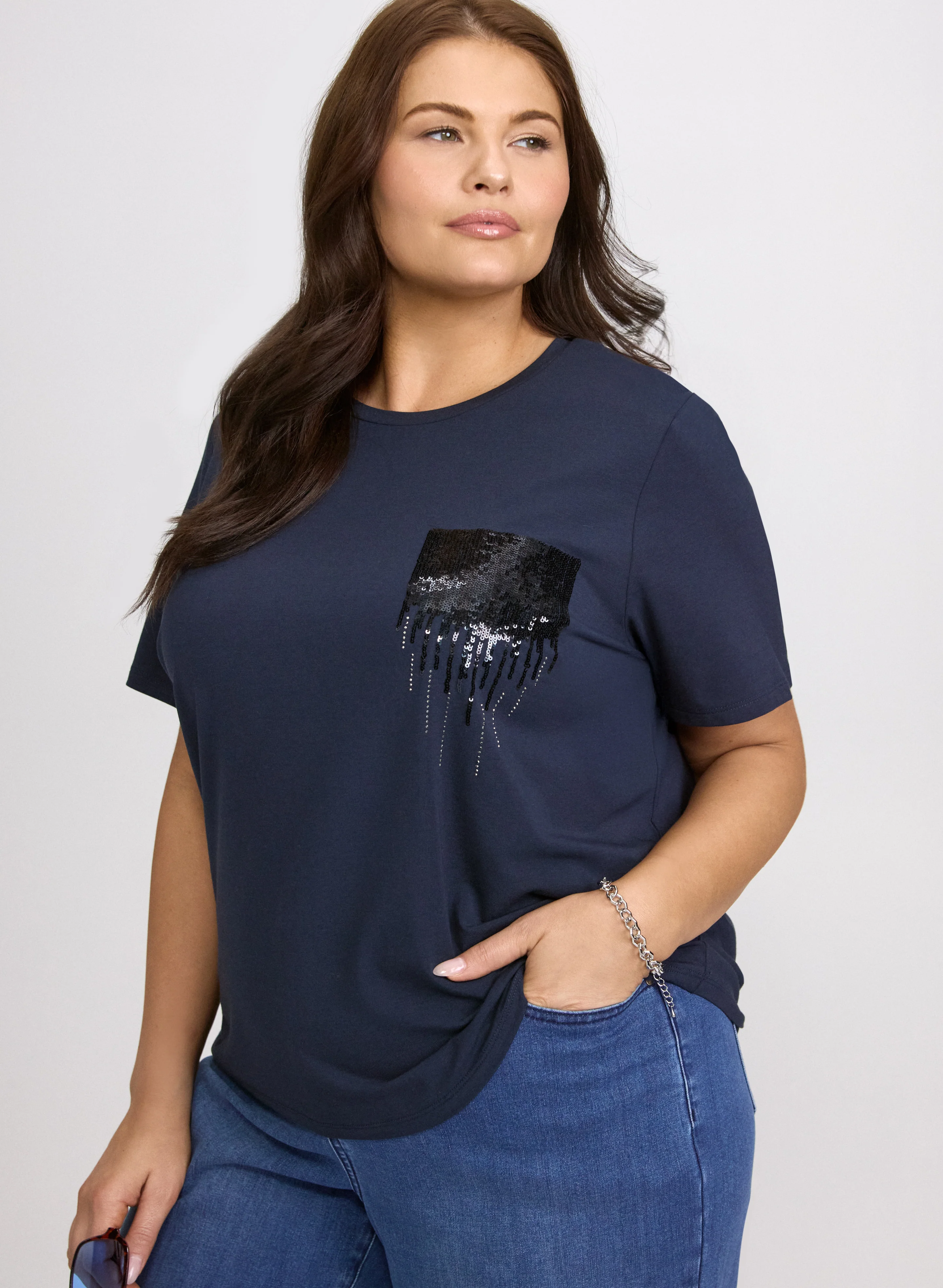 Sequin Pocket T-Shirt - Image 5