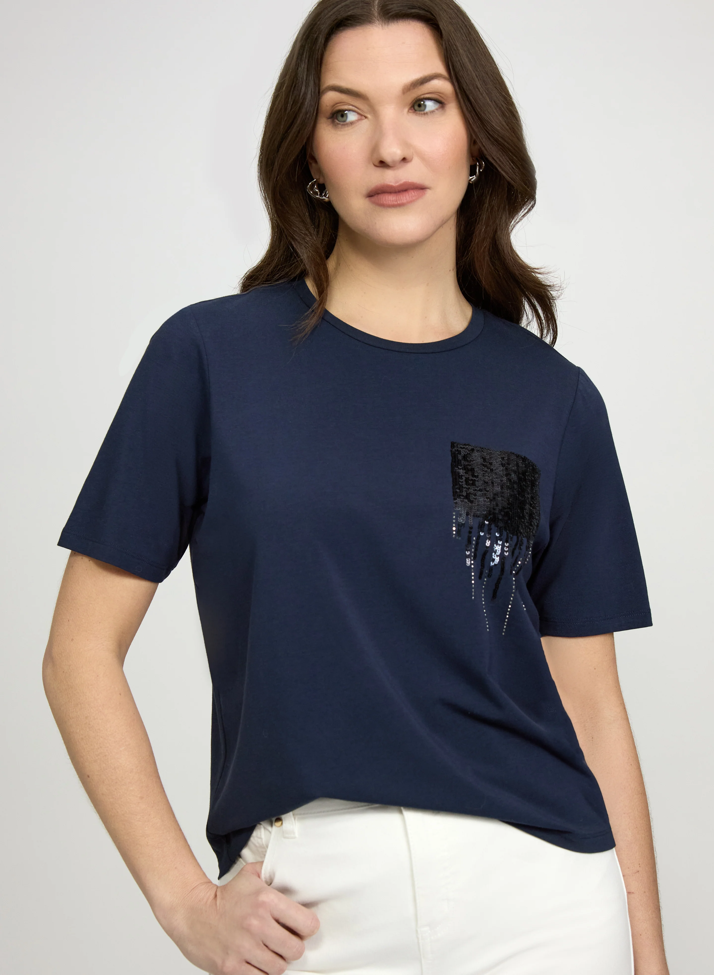 Sequin Pocket T-Shirt