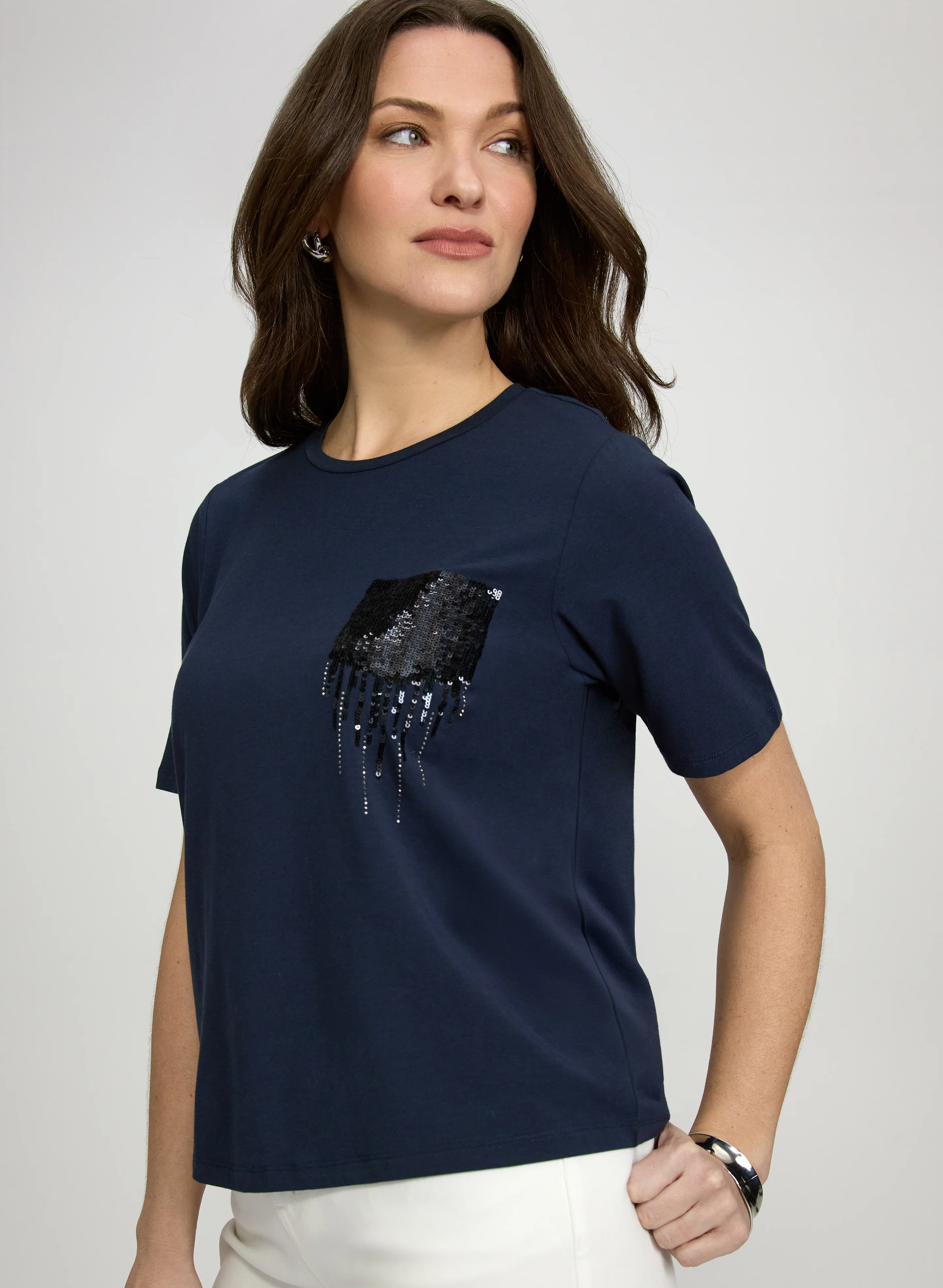 Sequin Pocket T-Shirt - Image 4