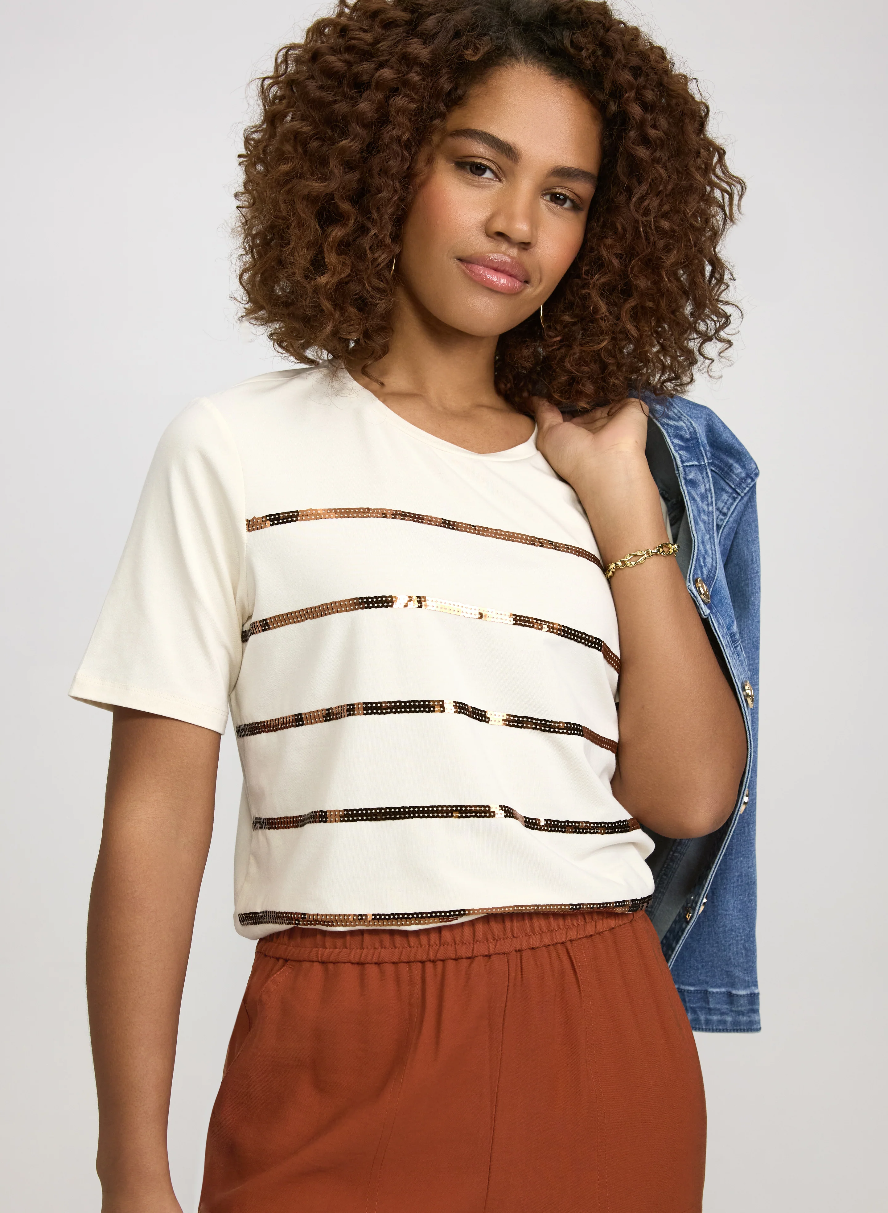 Sequin Stripe T-Shirt