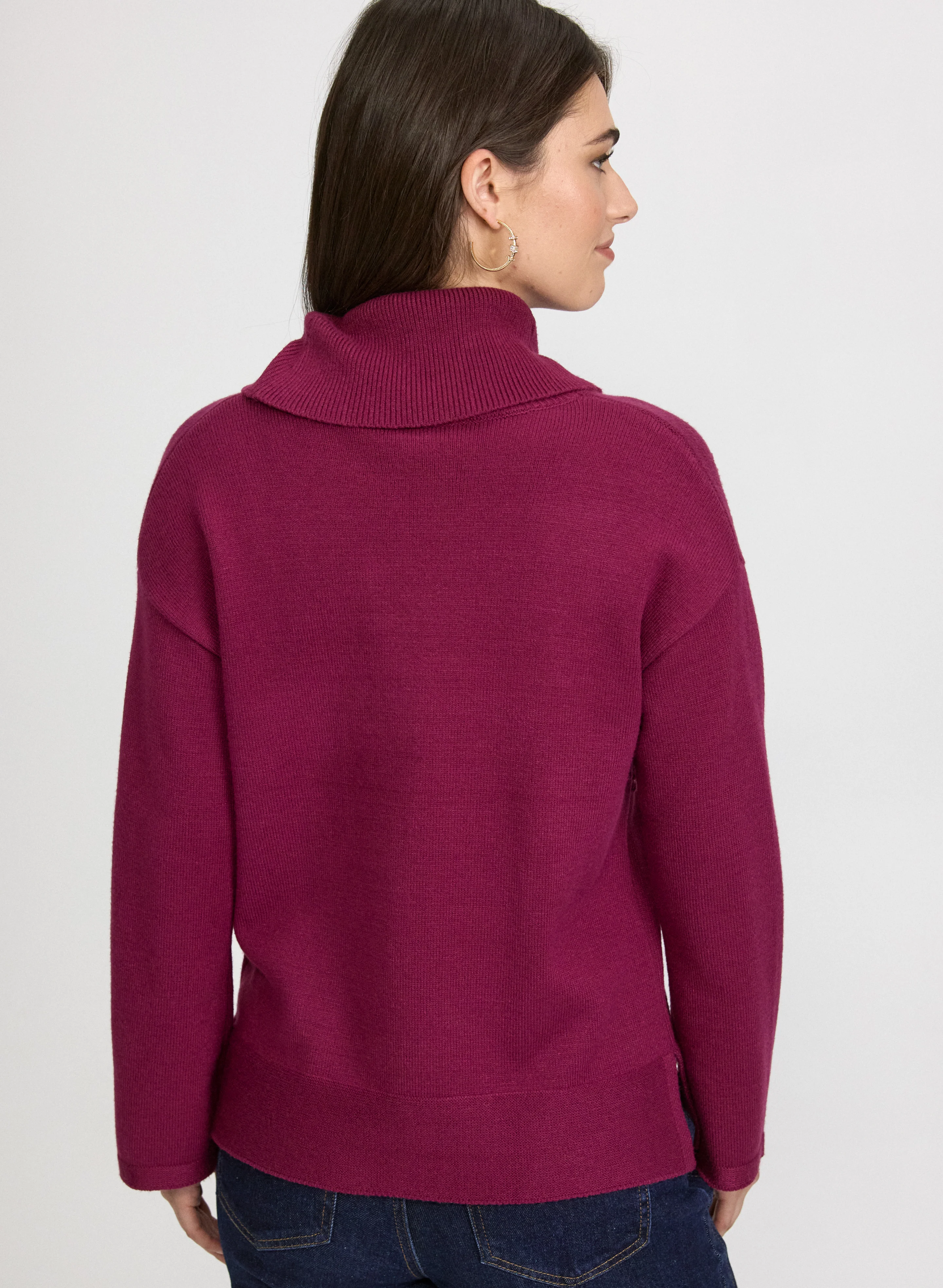 Sequin Striped Cowl Neck Sweater - Image 4