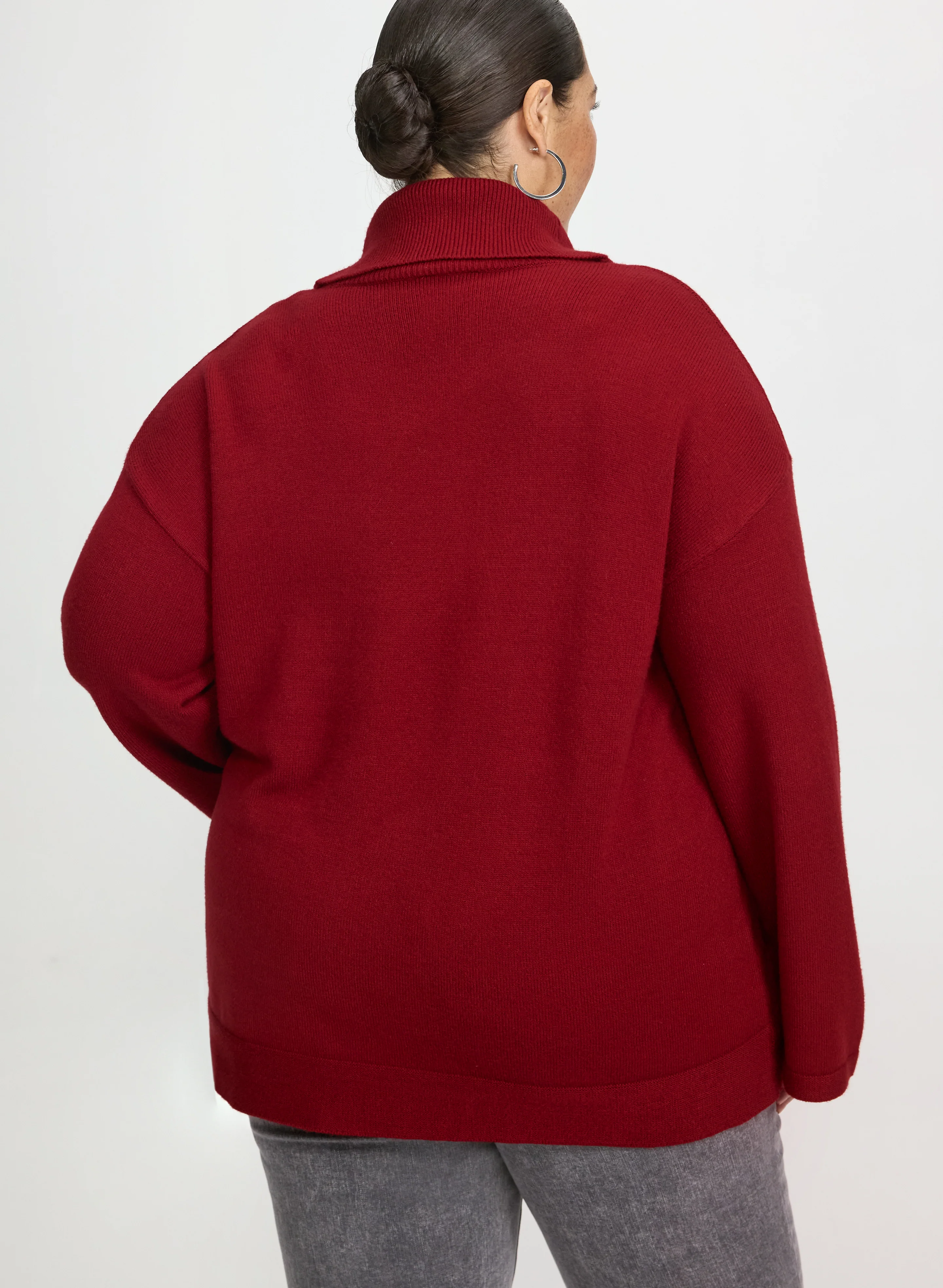 Sequin Striped Cowl Neck Sweater - Image 5