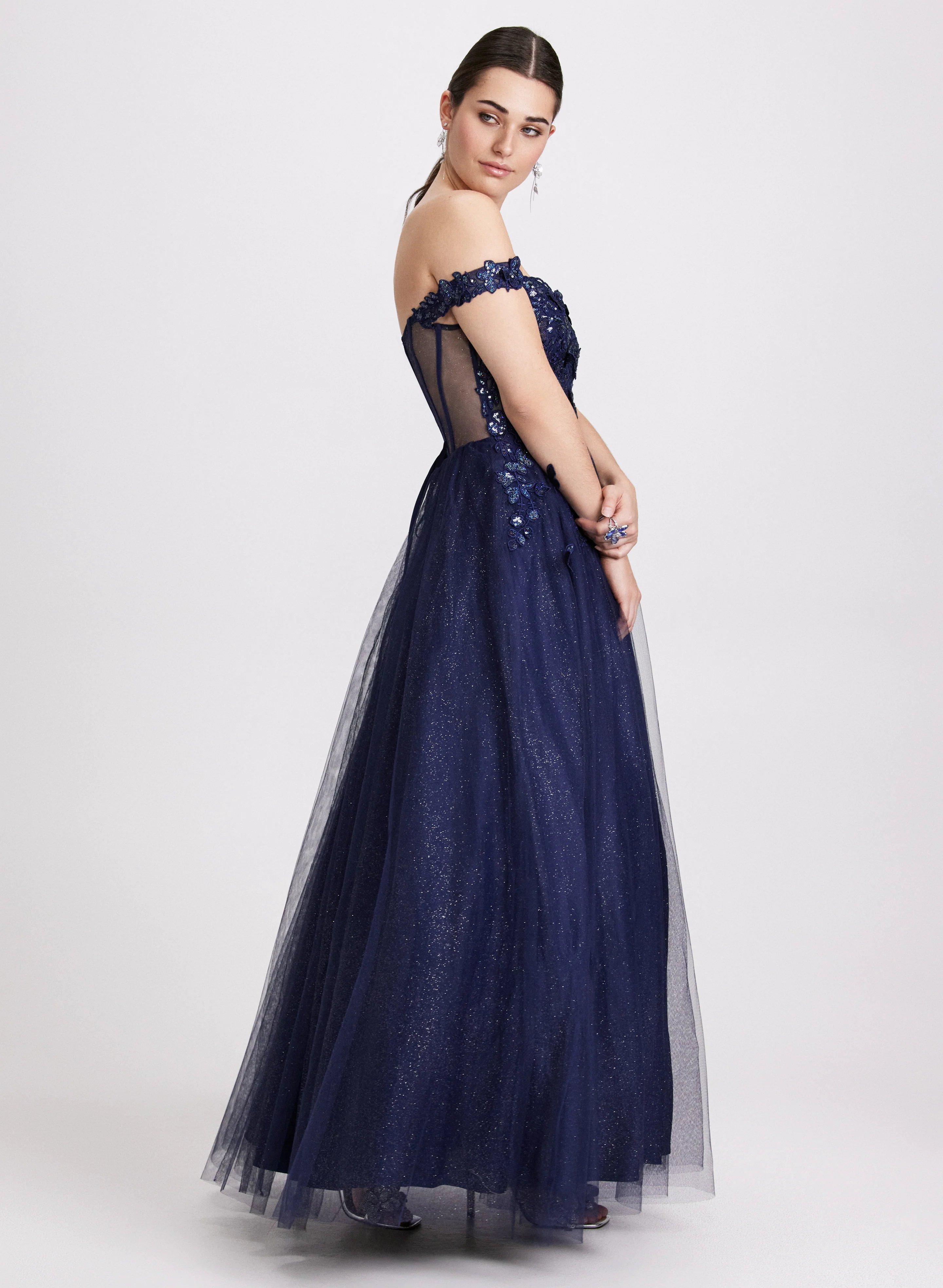 Sequined Butterfly Appliqué Dress - Image 2