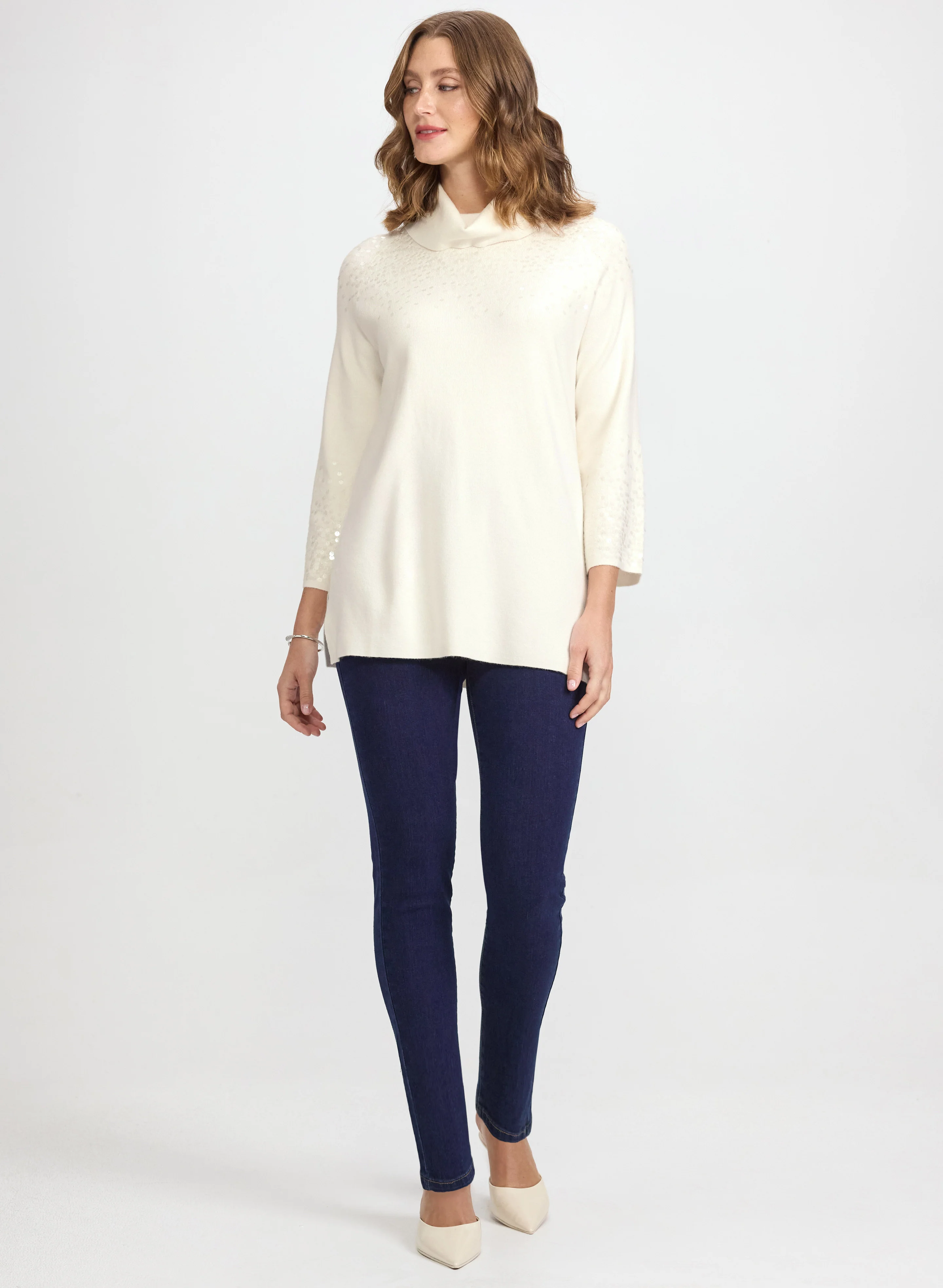 Sequined Cowl Neck Sweater - Image 3