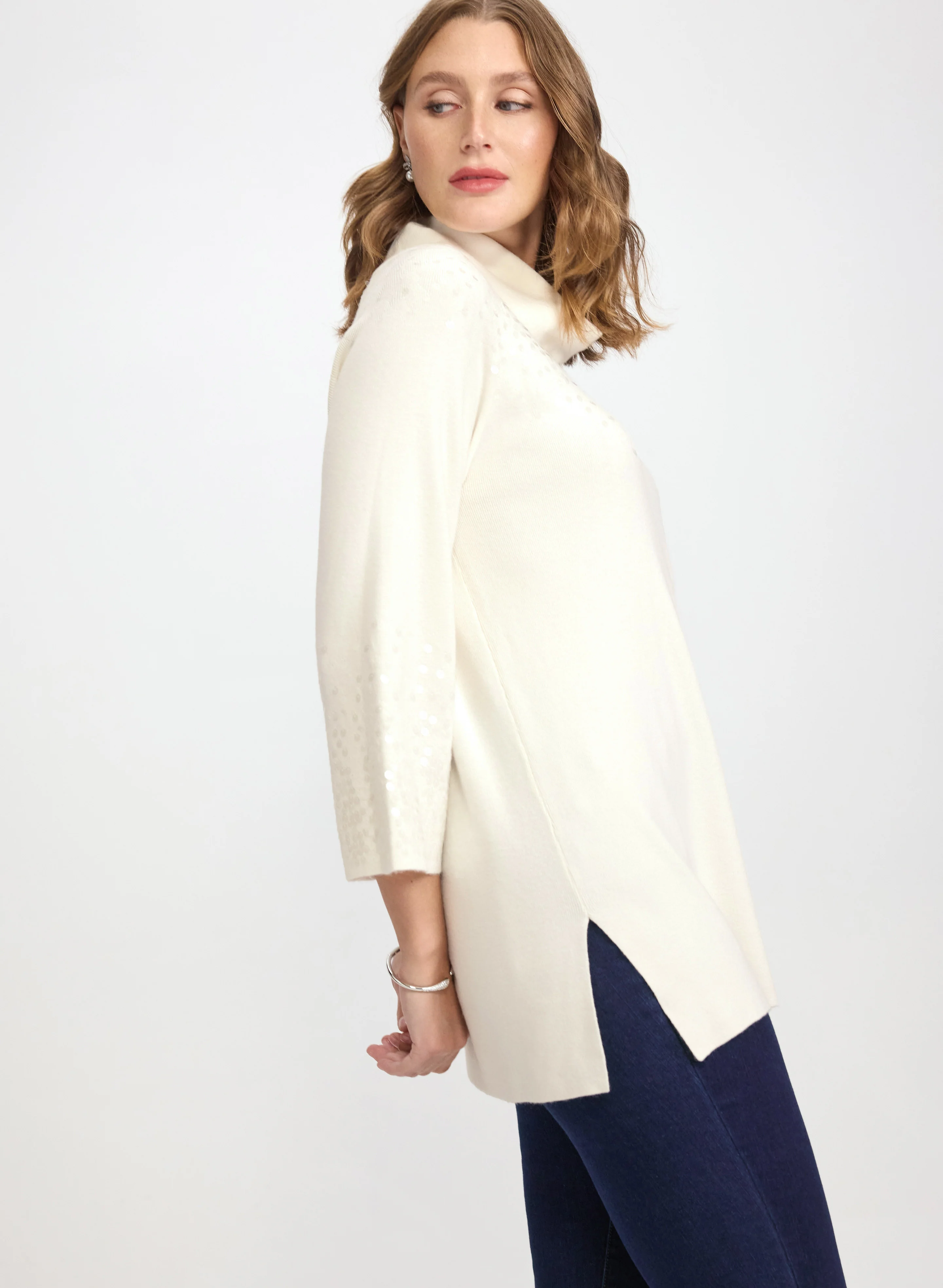 Sequined Cowl Neck Sweater - Image 4