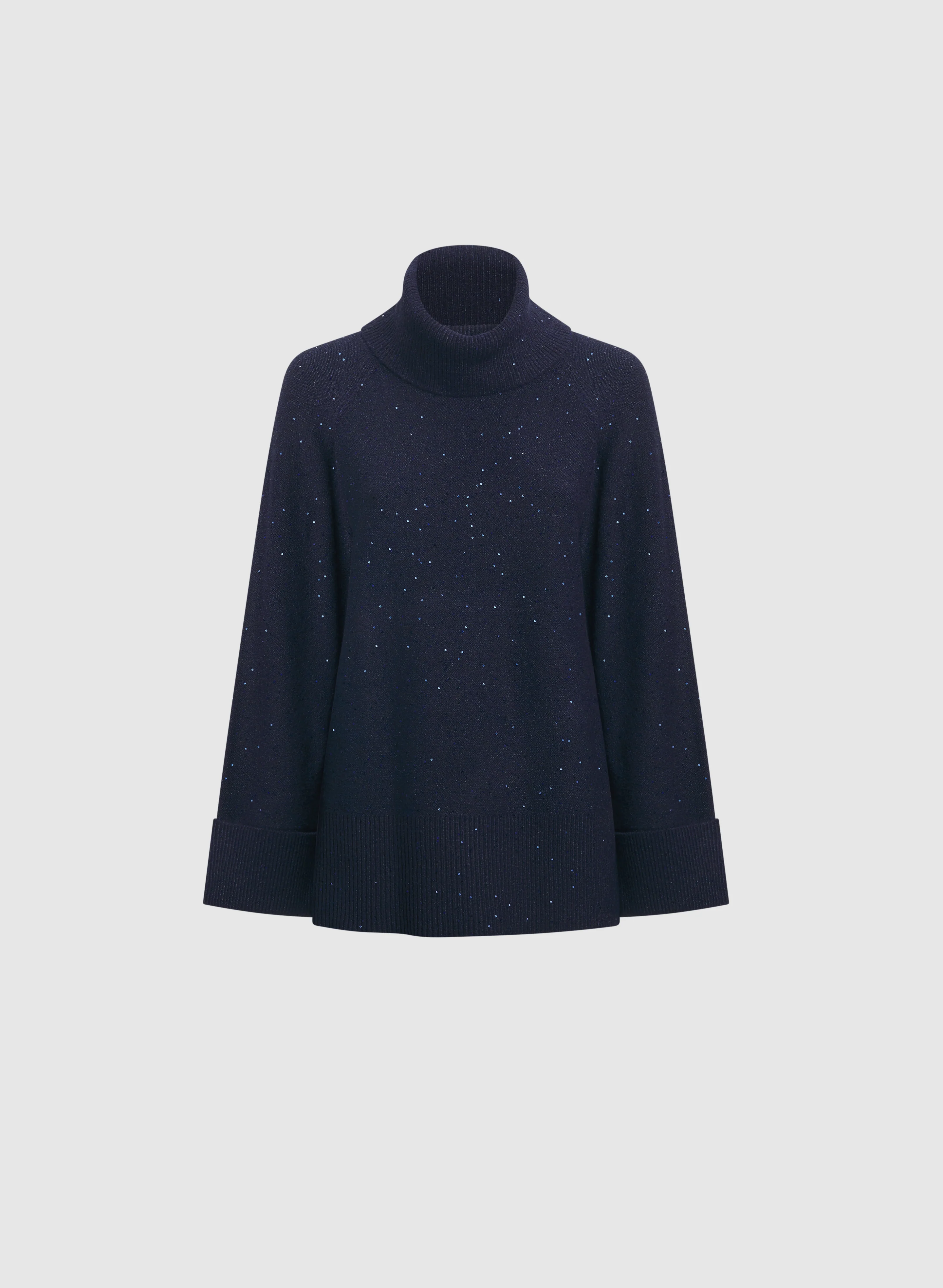 Sequined Cowl Neck Tunic Sweater - Image 6