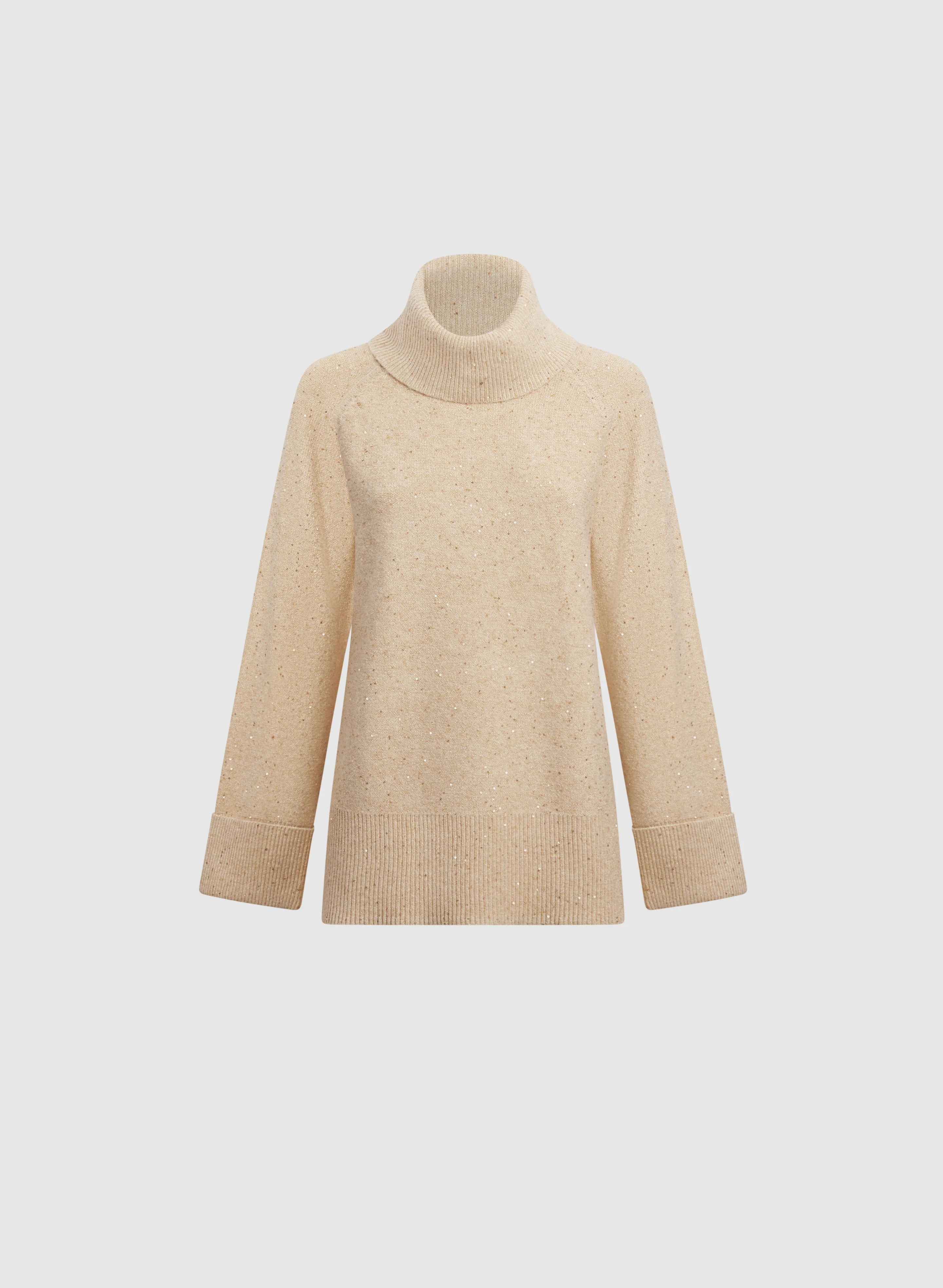 Sequined Cowl Neck Tunic Sweater - Image 6