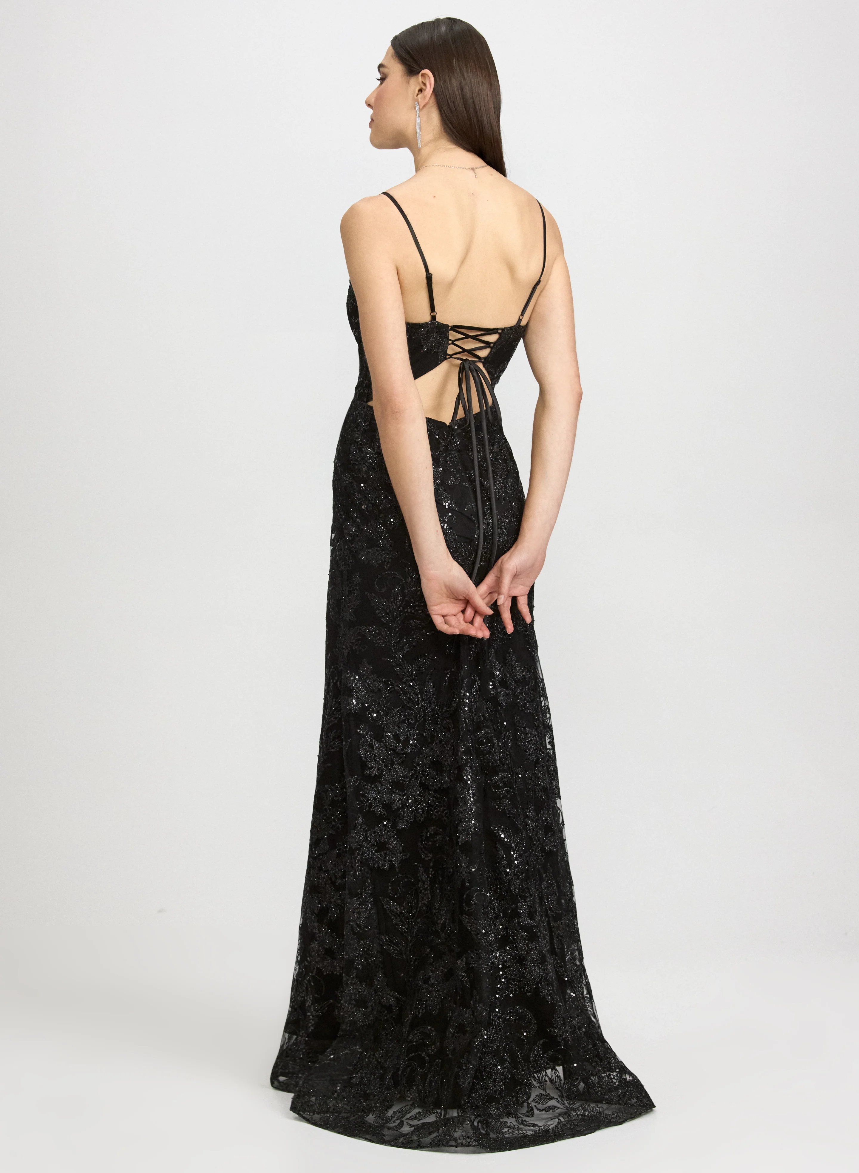 Sequined Floral Dress - Image 4