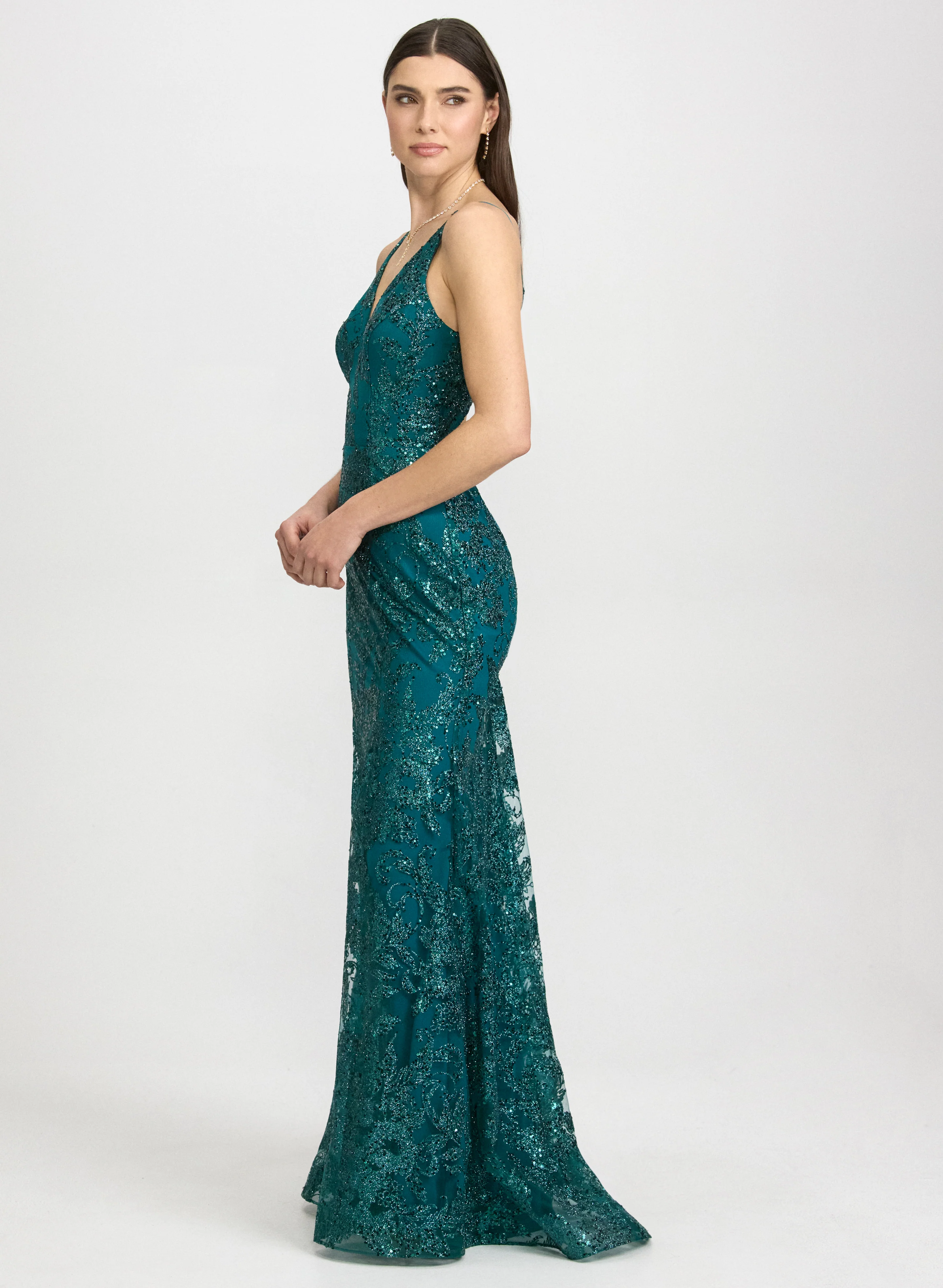 Sequined Floral Dress - Image 2