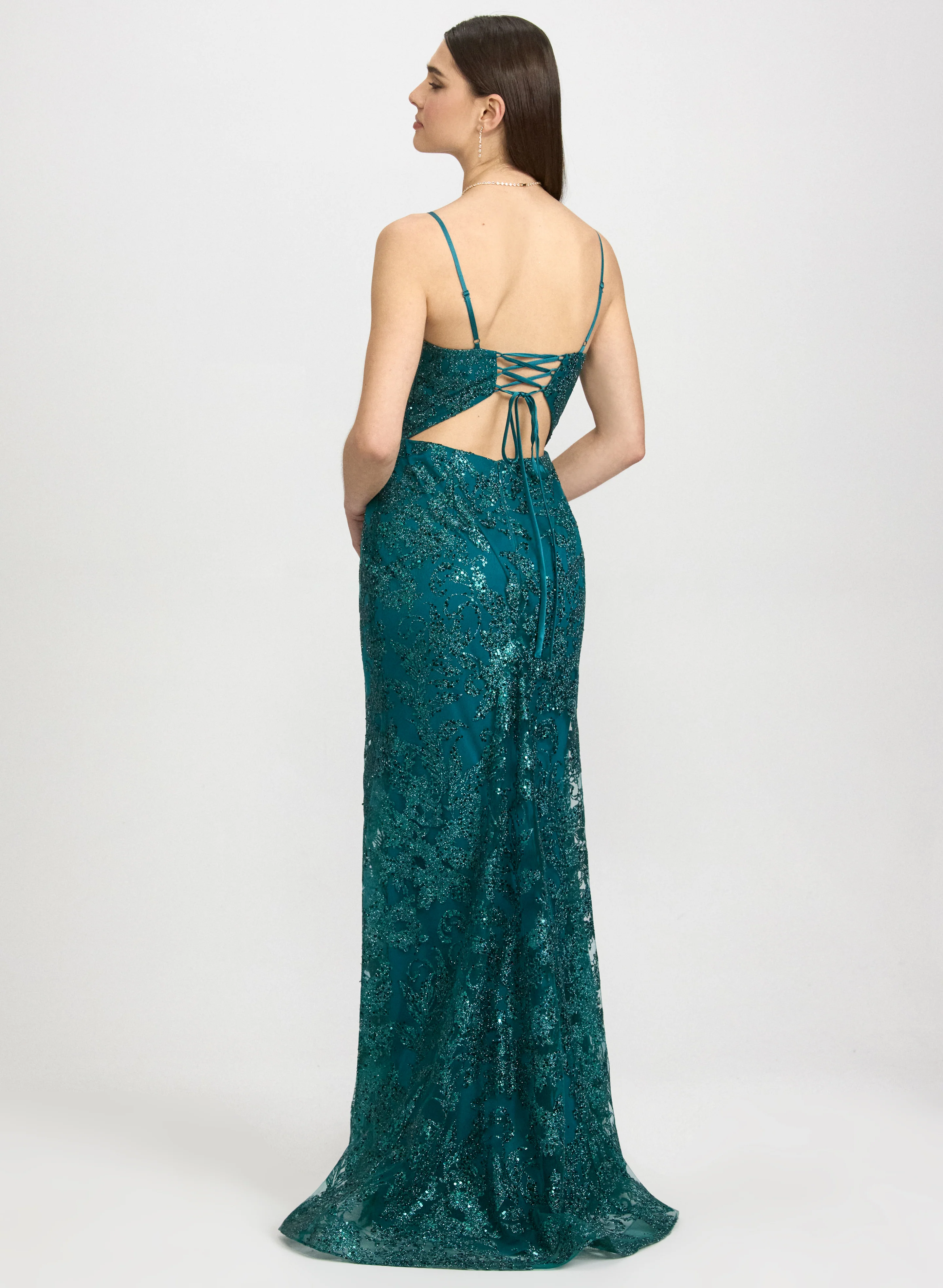 Sequined Floral Dress - Image 4