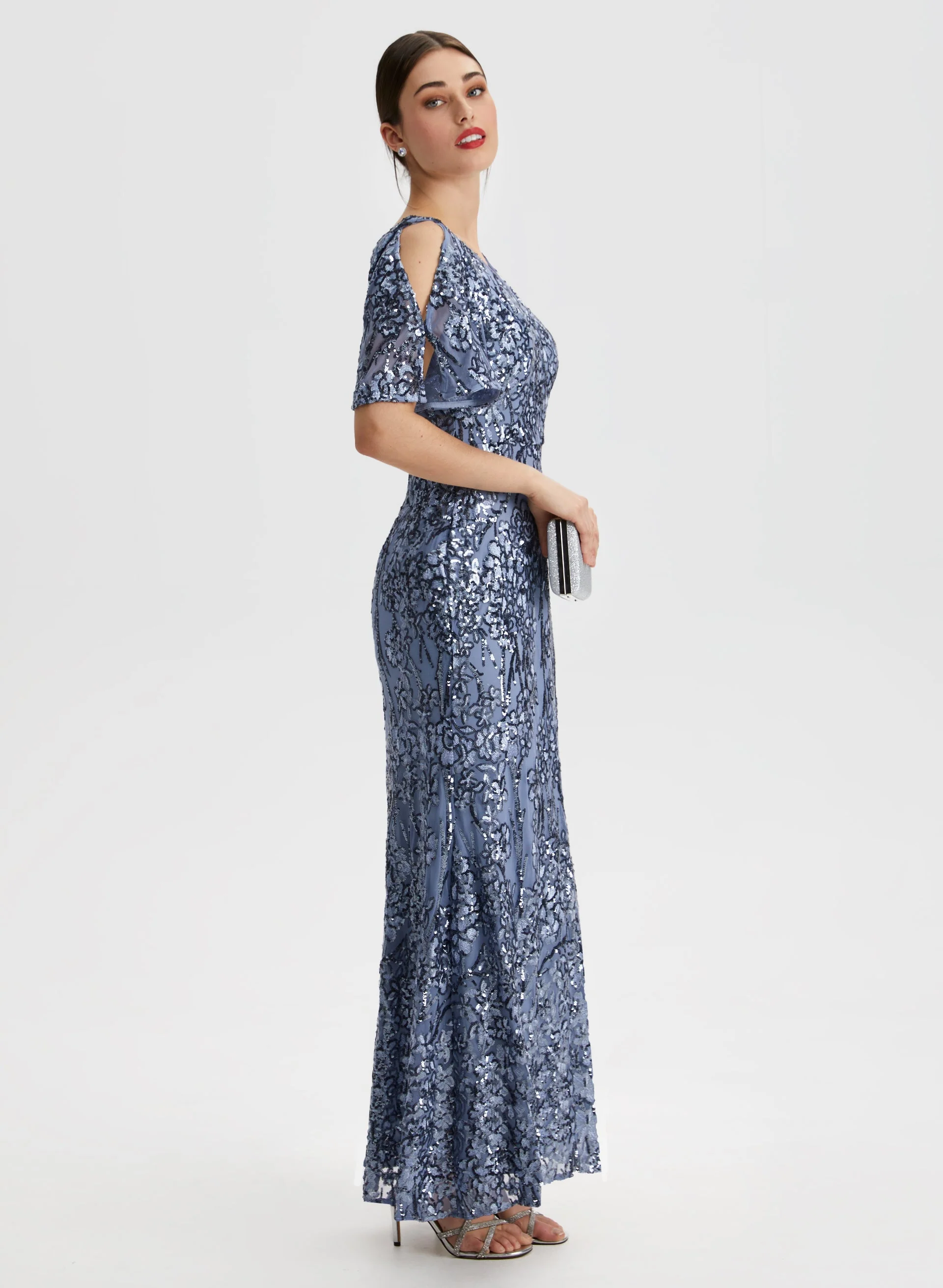 Sequined Floral Motif Dress - Image 3