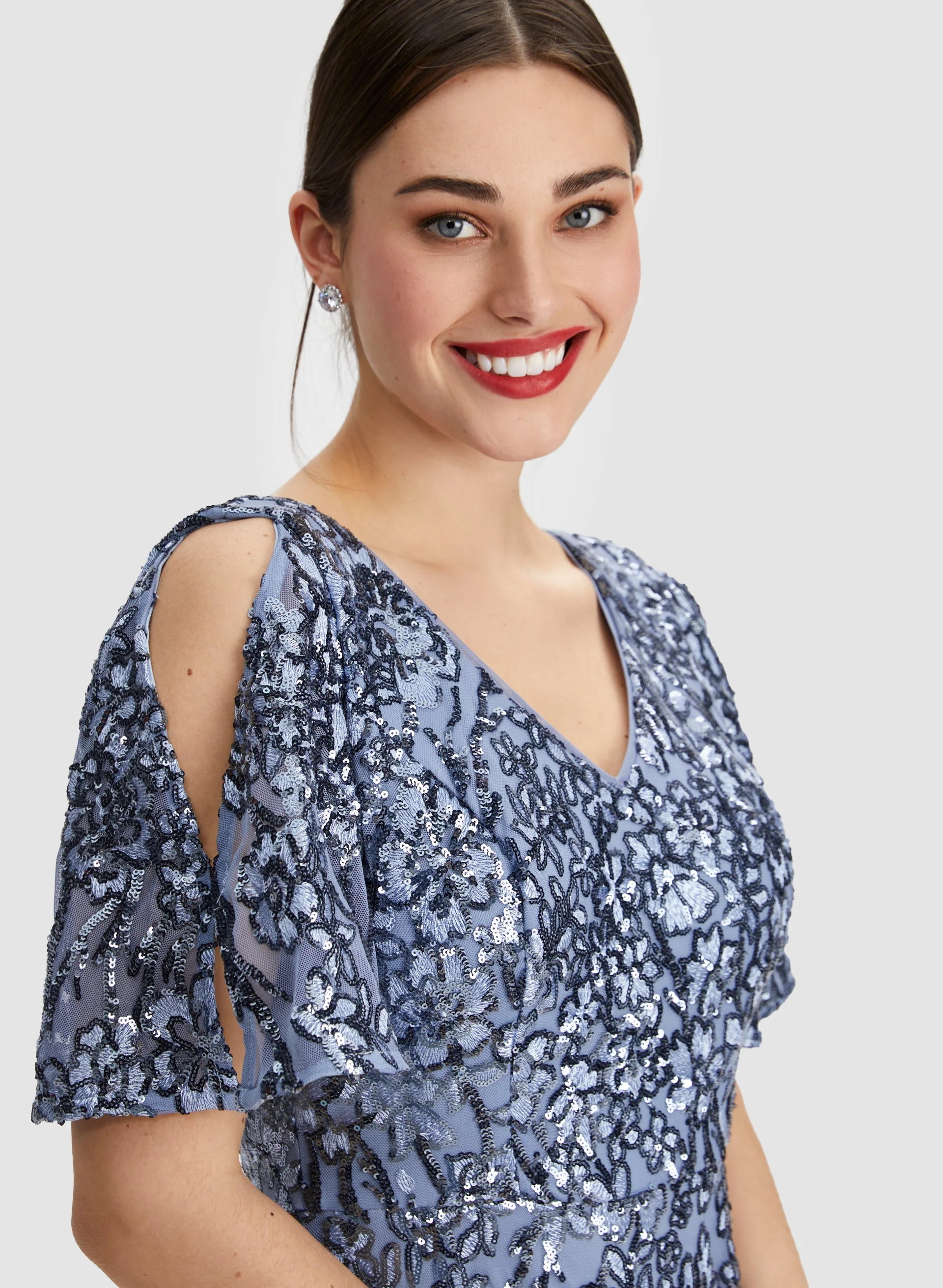 Sequined Floral Motif Dress - Image 4
