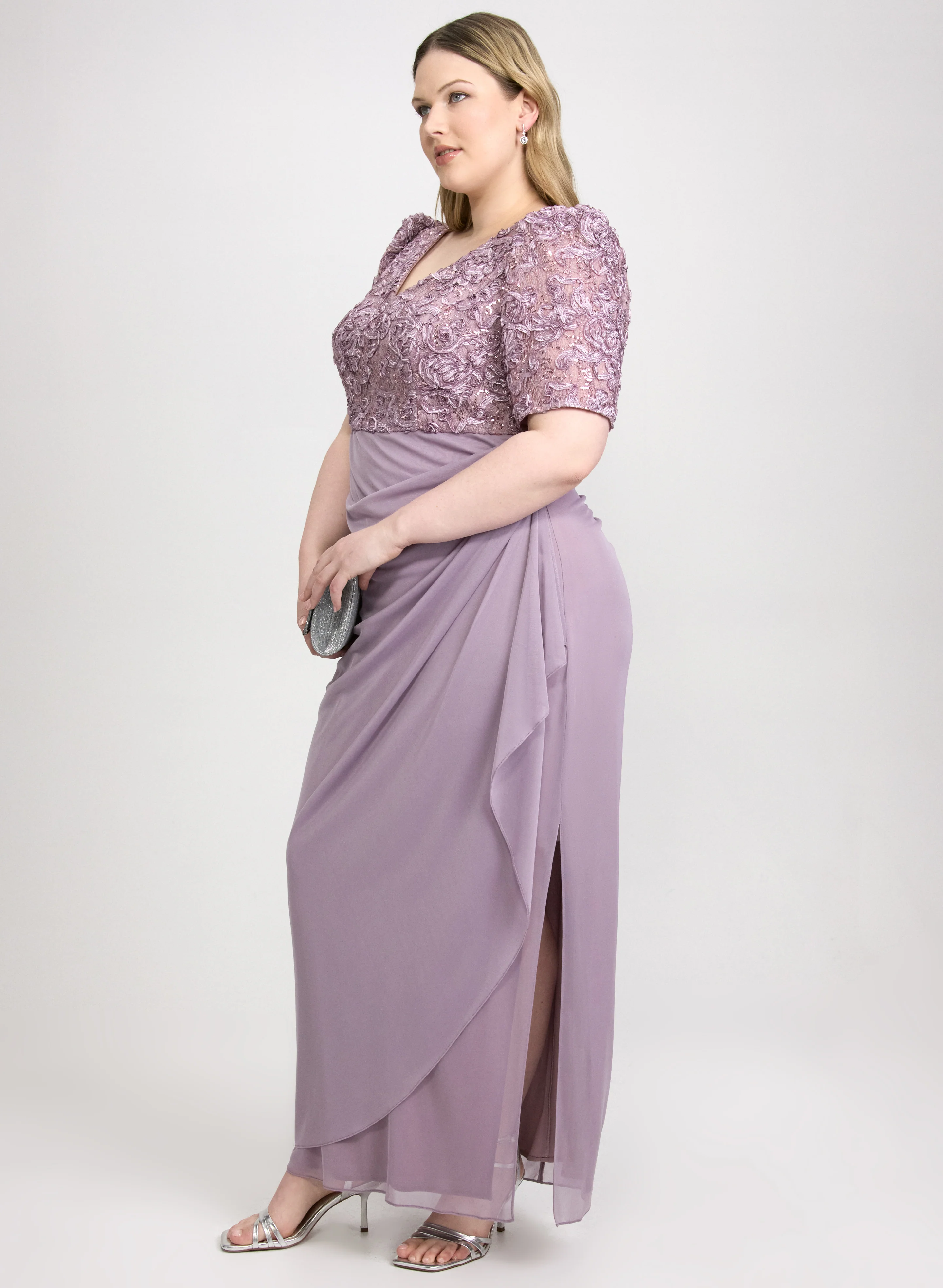 Sequined Lace Bodice Dress - Image 3