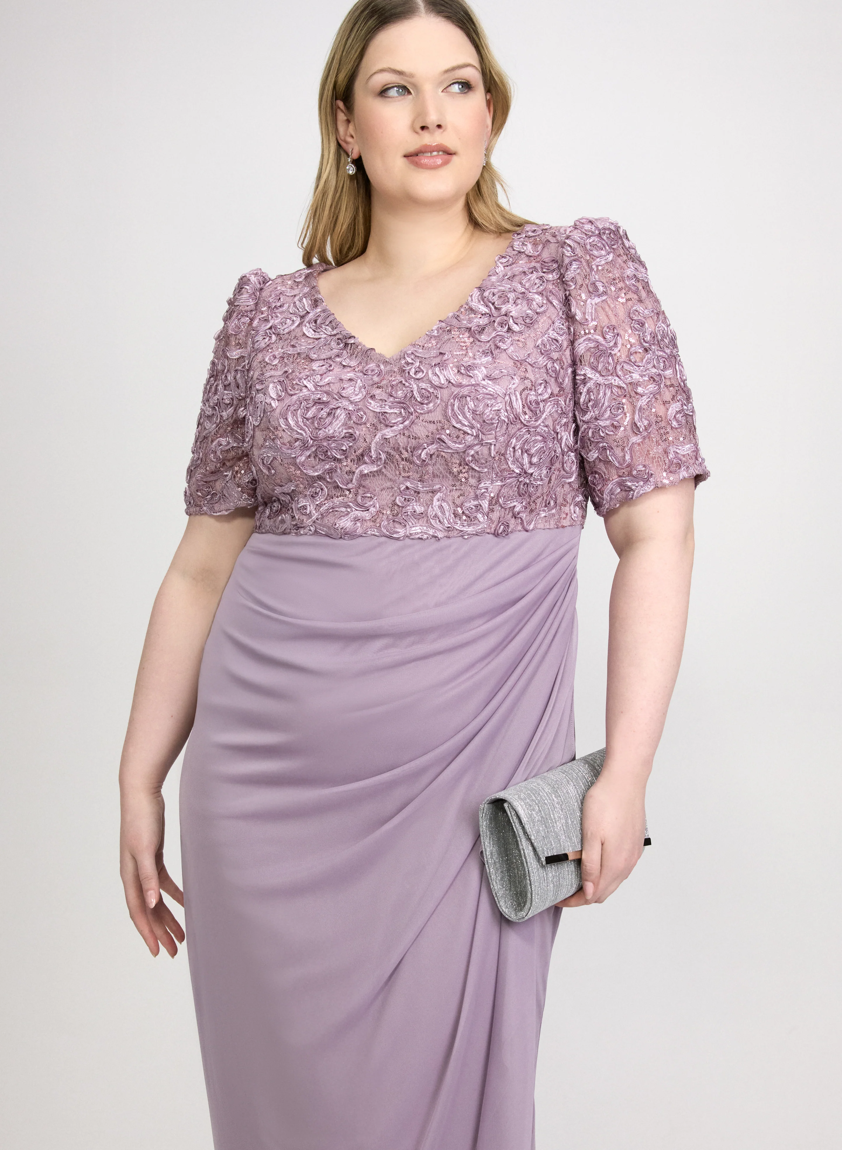 Sequined Lace Bodice Dress - Image 4