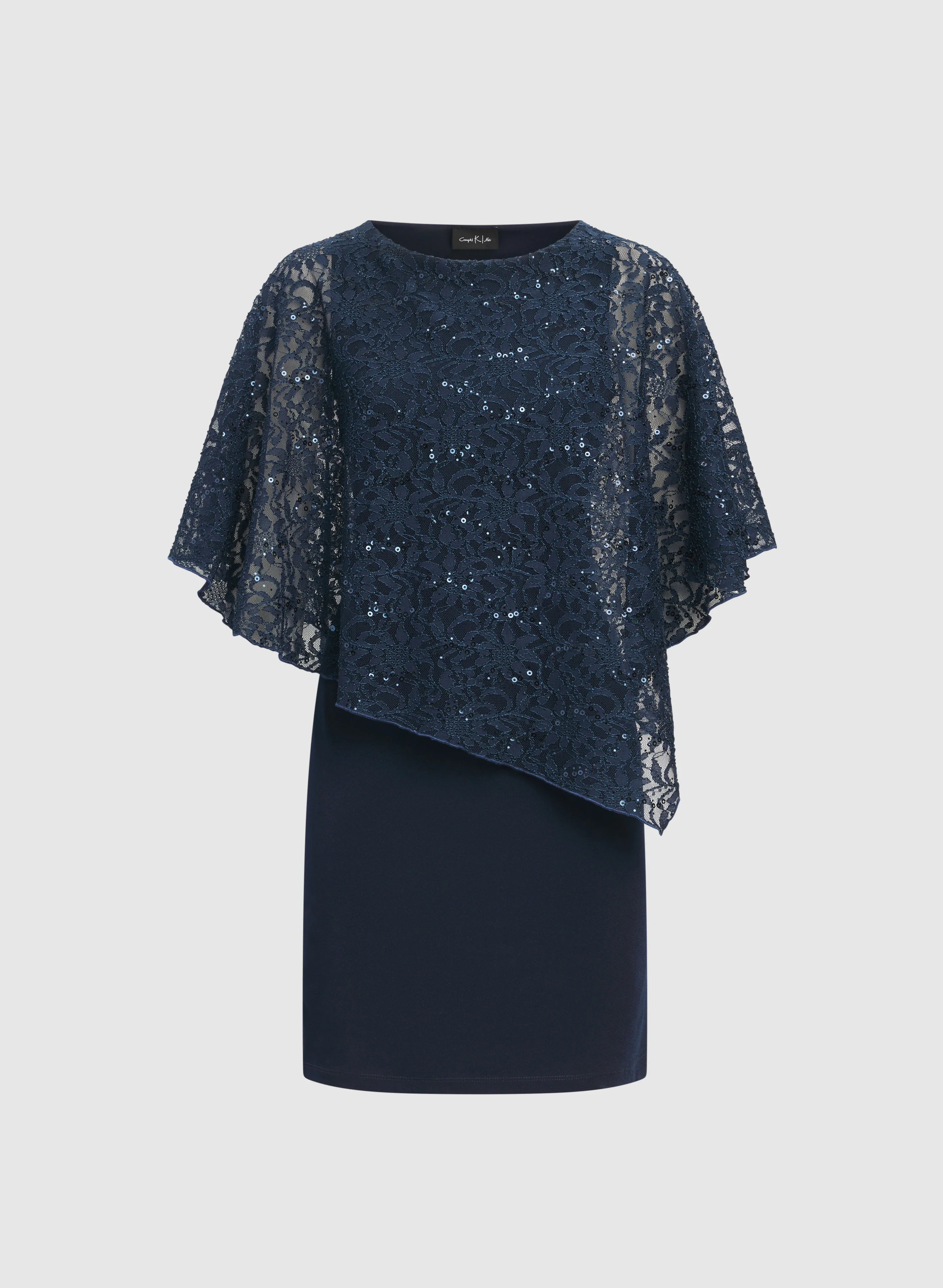 Compli K - Sequined Lace Capelet Dress - Image 6
