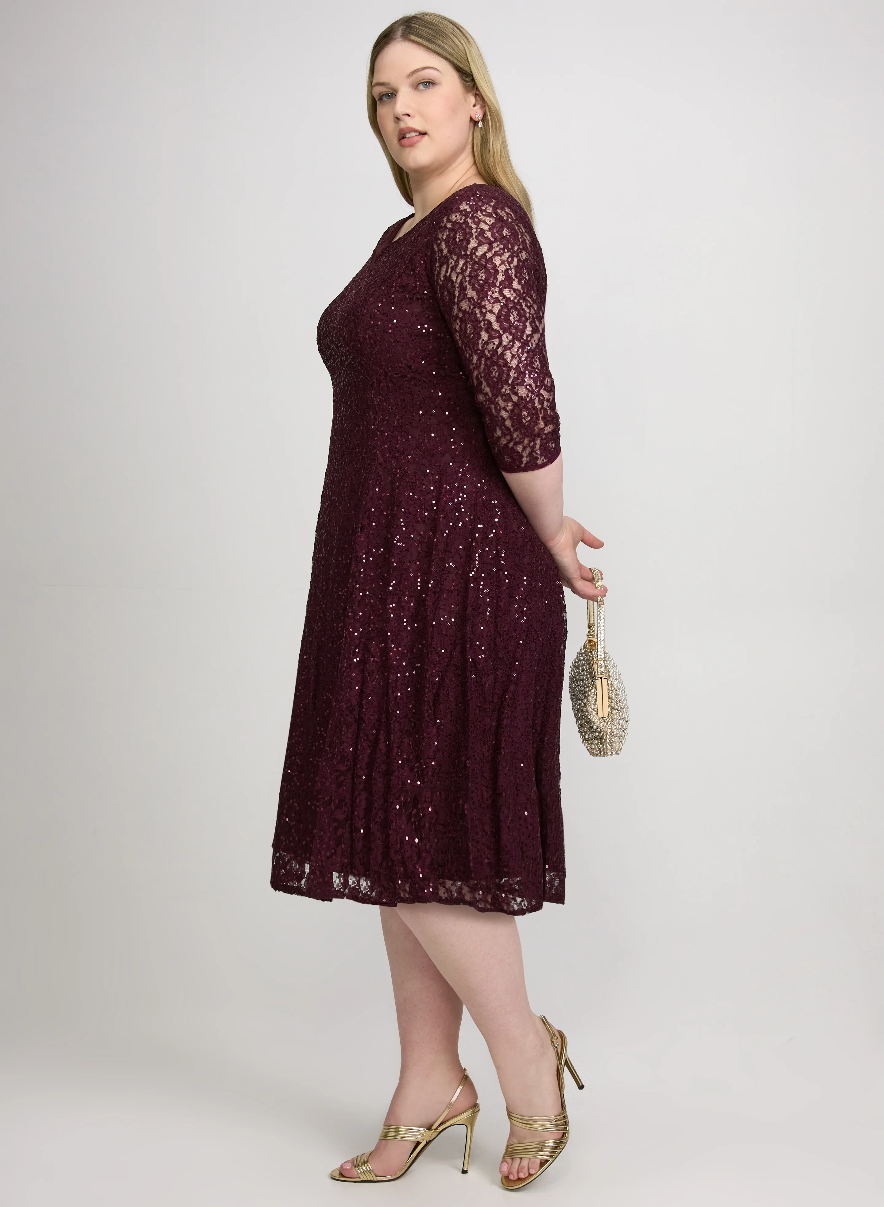 Sequined Lace Dress - Image 3