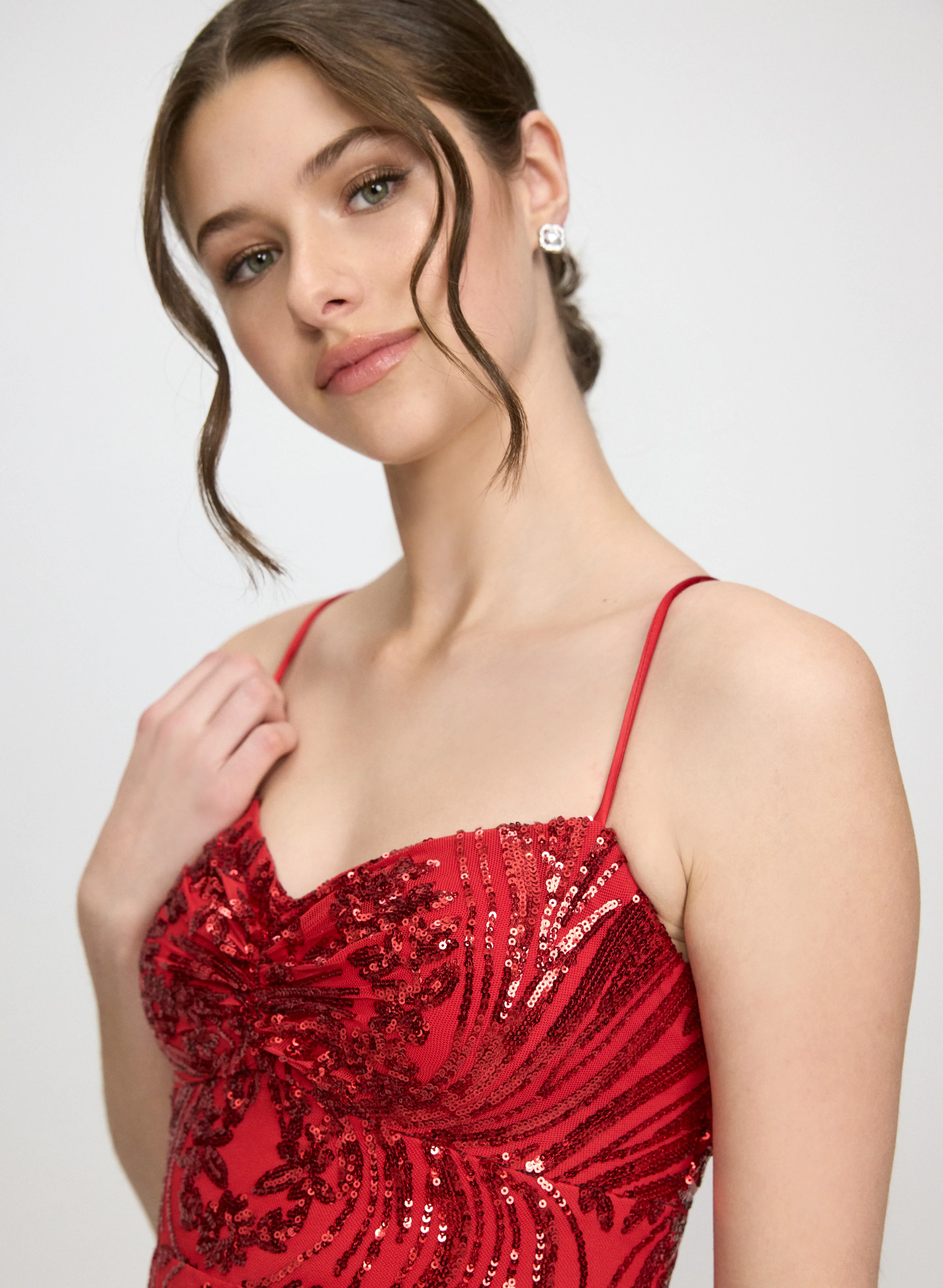 Sequined Lace-Up Dress - Image 3