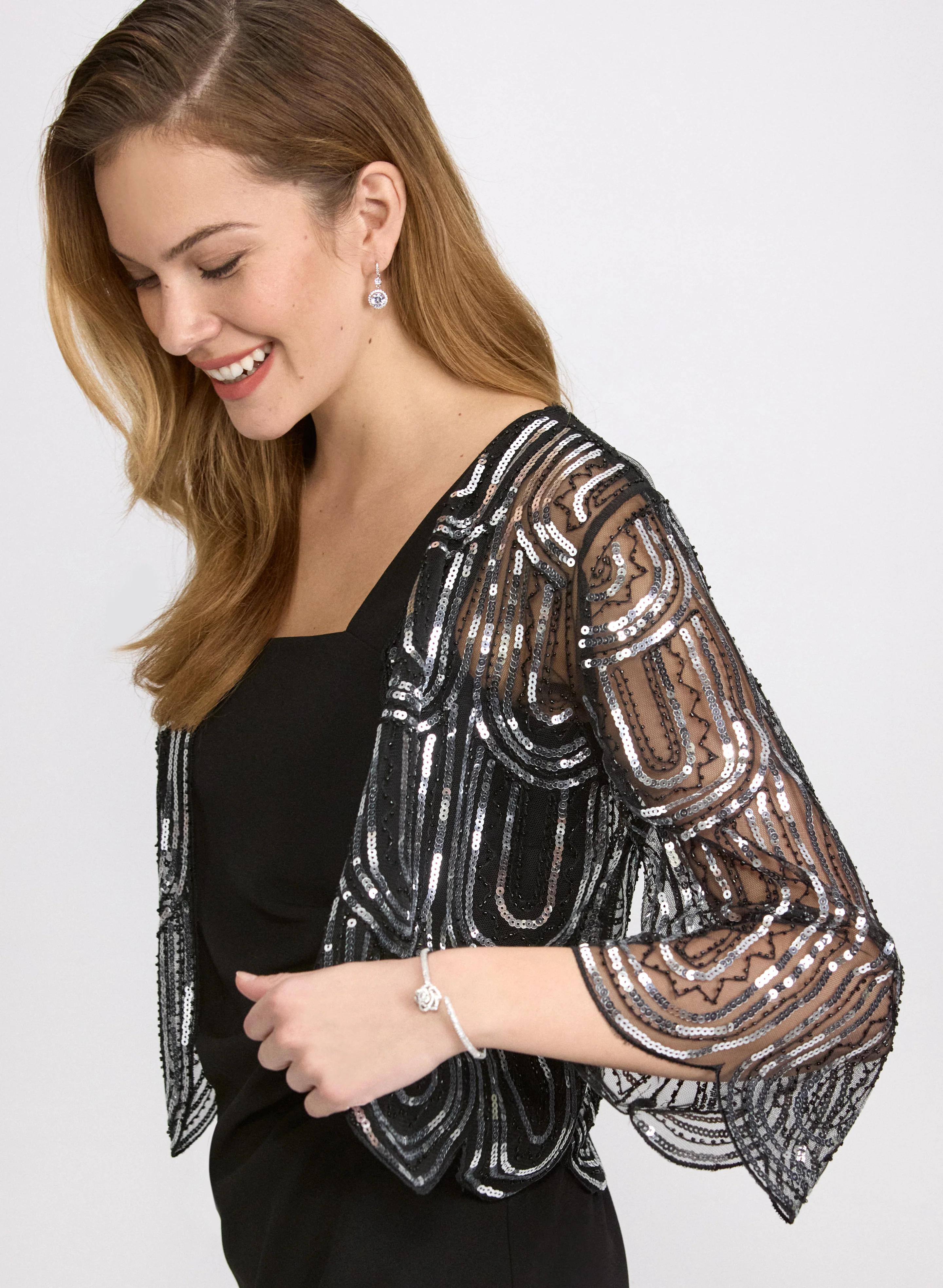 Sequined Mesh Bolero - Image 5