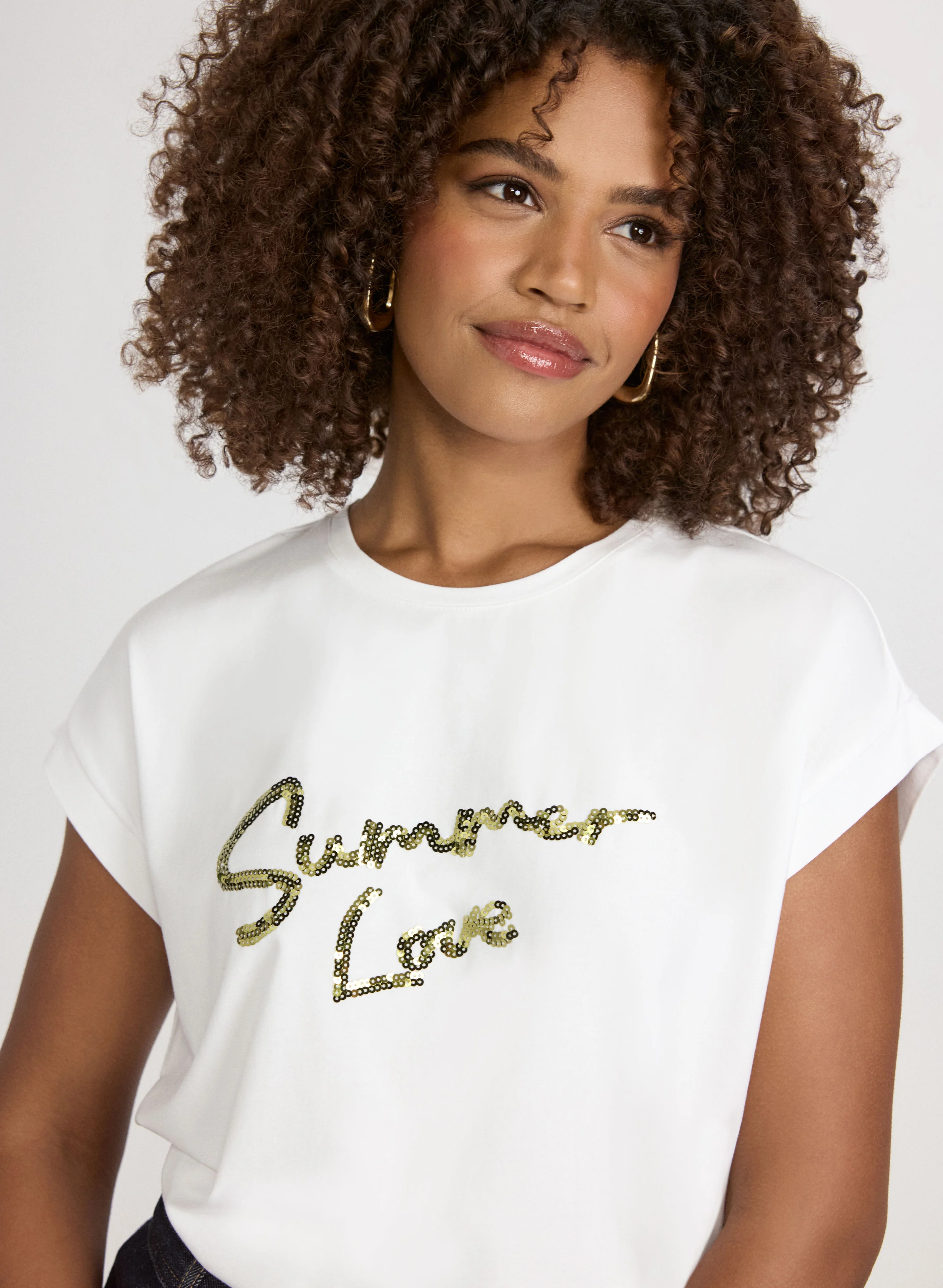Sequined Script T-Shirt - Image 3