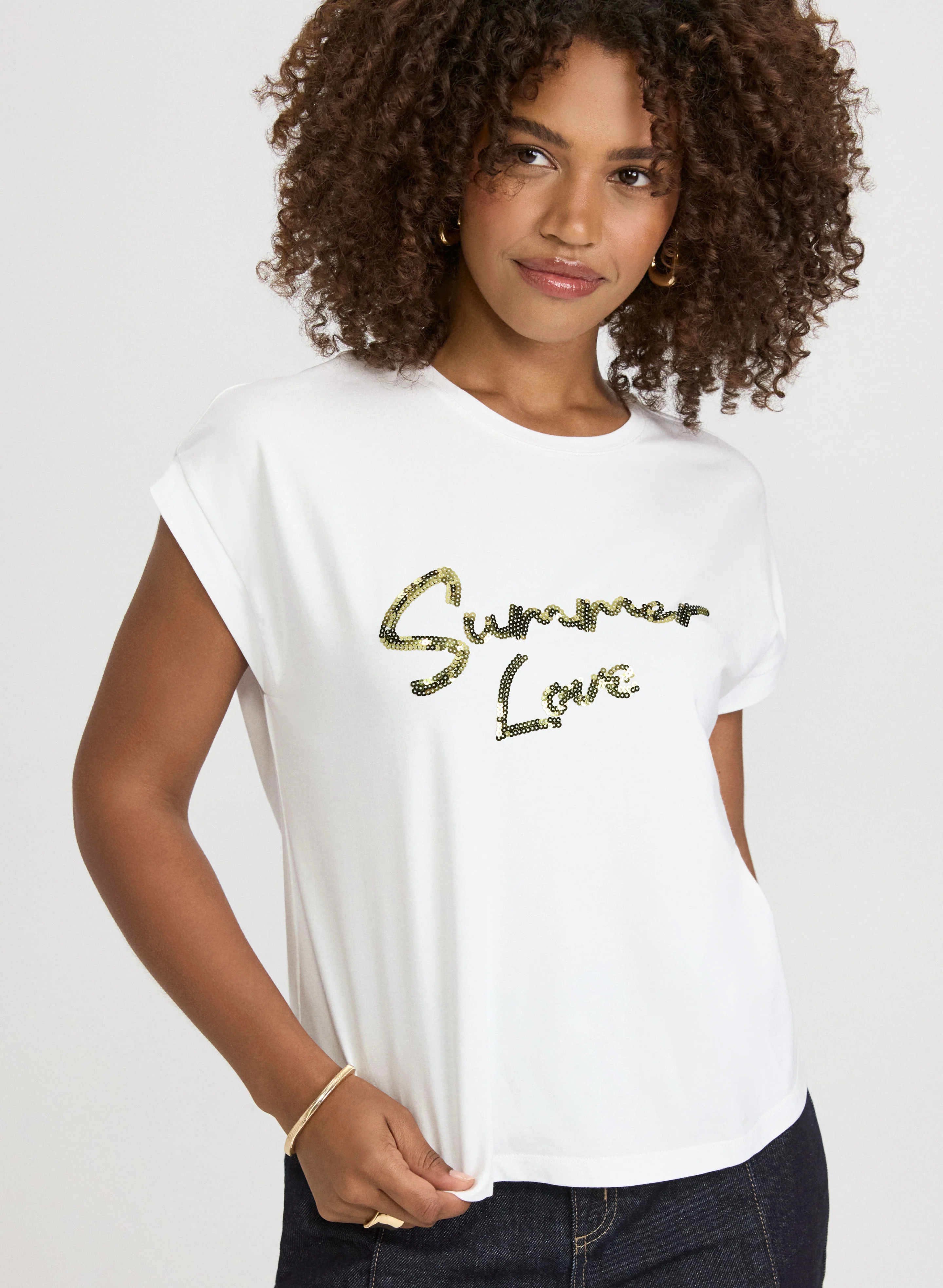 Sequined Script T-Shirt - Image 6