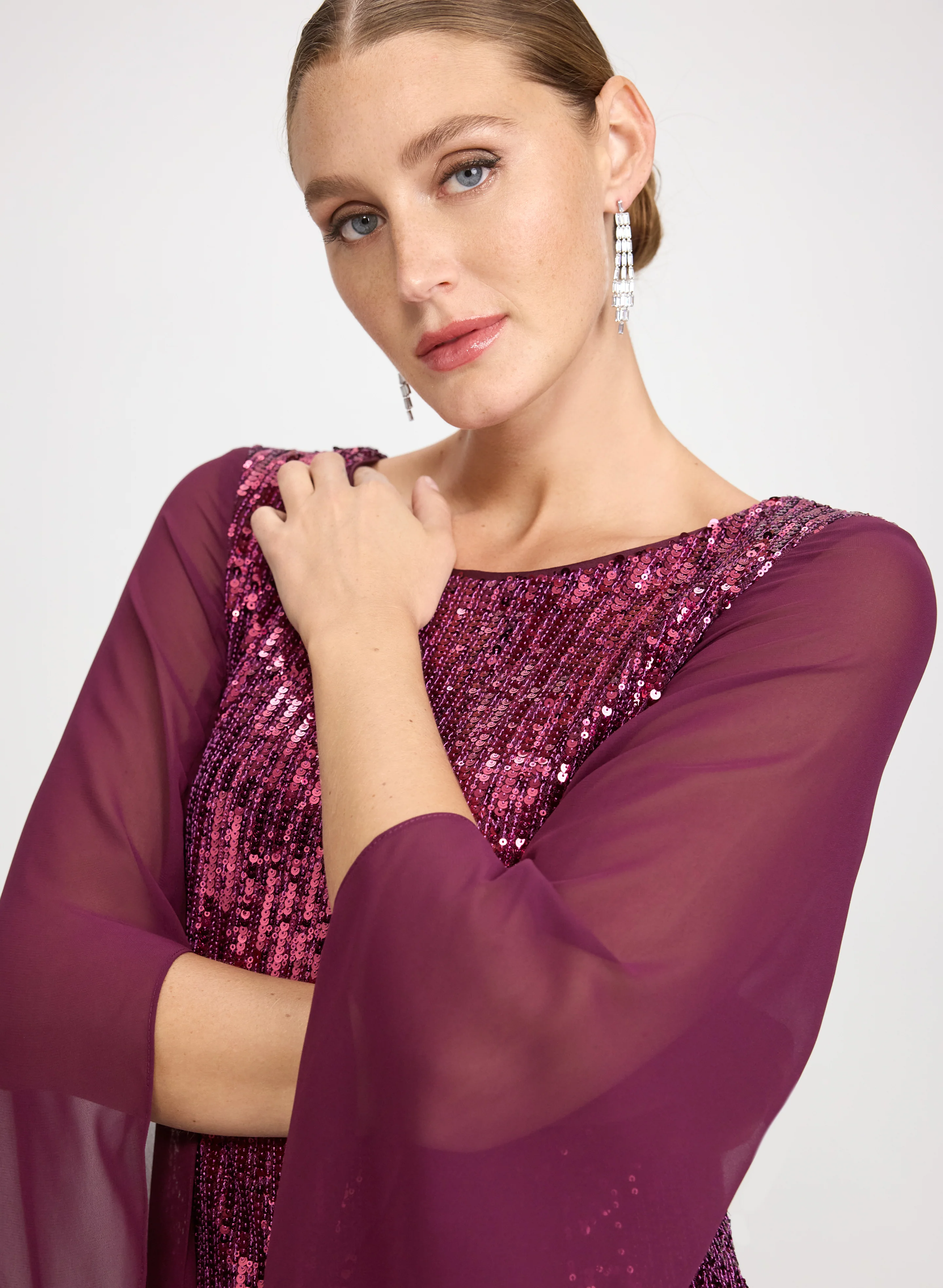 Sequined Split Sleeve Dress - Image 3