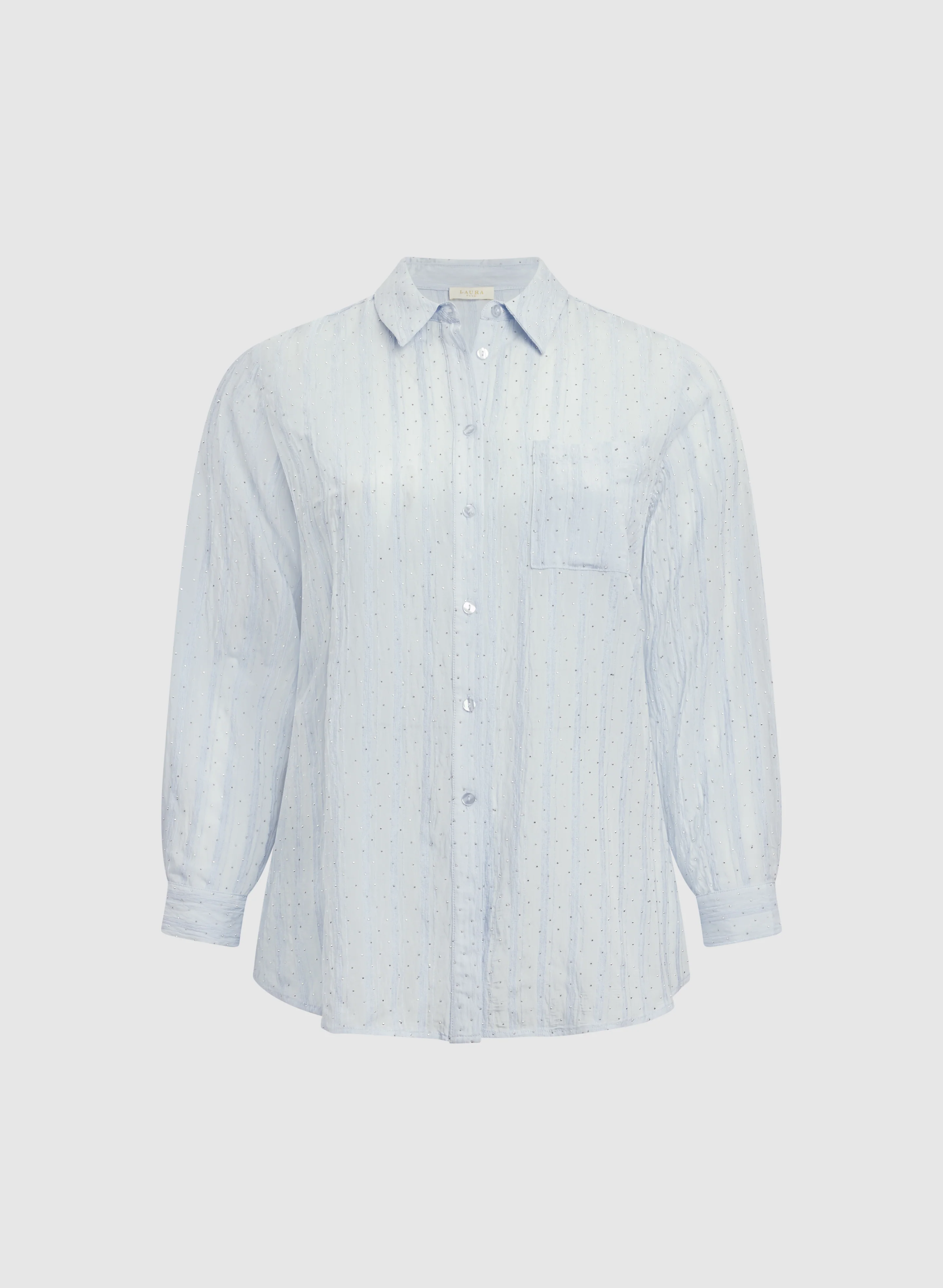 Shadow Stripe Rhinestone Blouse - Image 6