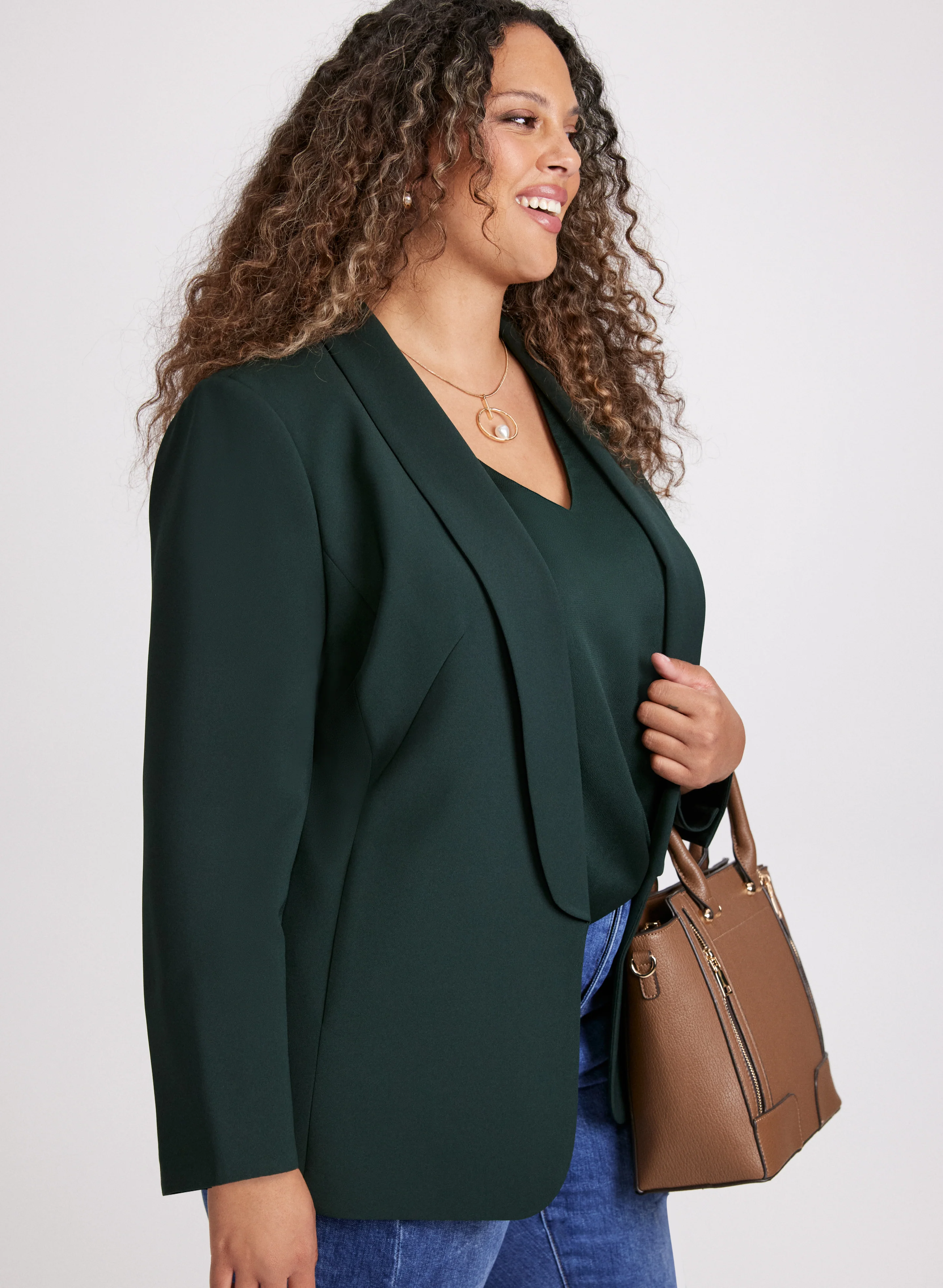 Shawl Collar 3/4 Sleeve Jacket - Image 4